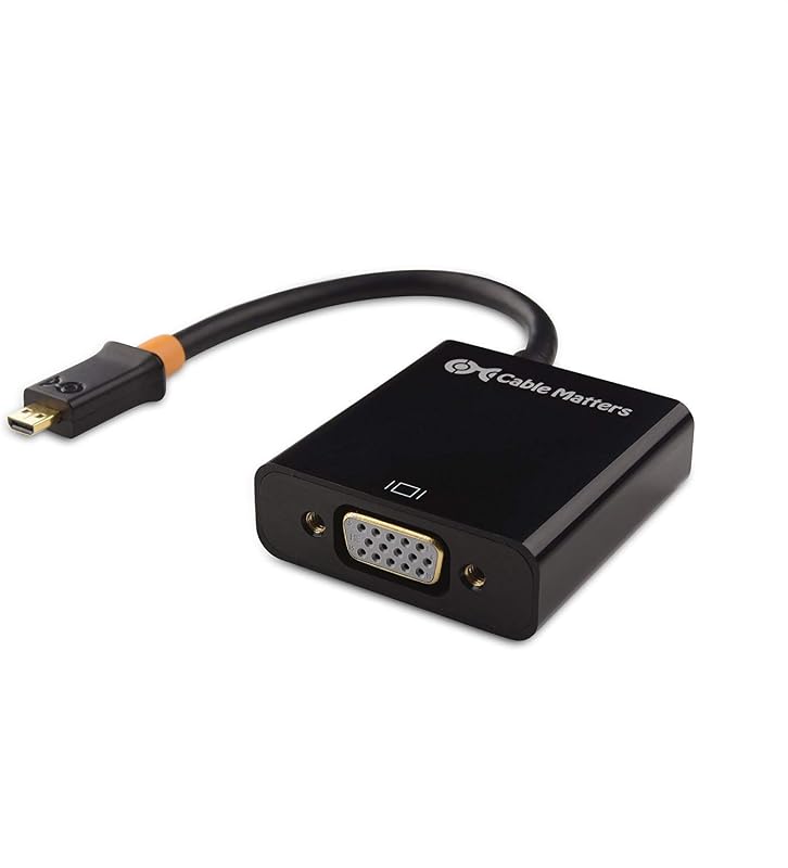 Adaptador Micro HDMI a VGA, Convertidor Micro HDMI, Negro | VGA 1080p, Fuente Micro HDMI, Soporte de Pantalla VGA, Adaptador Compacto