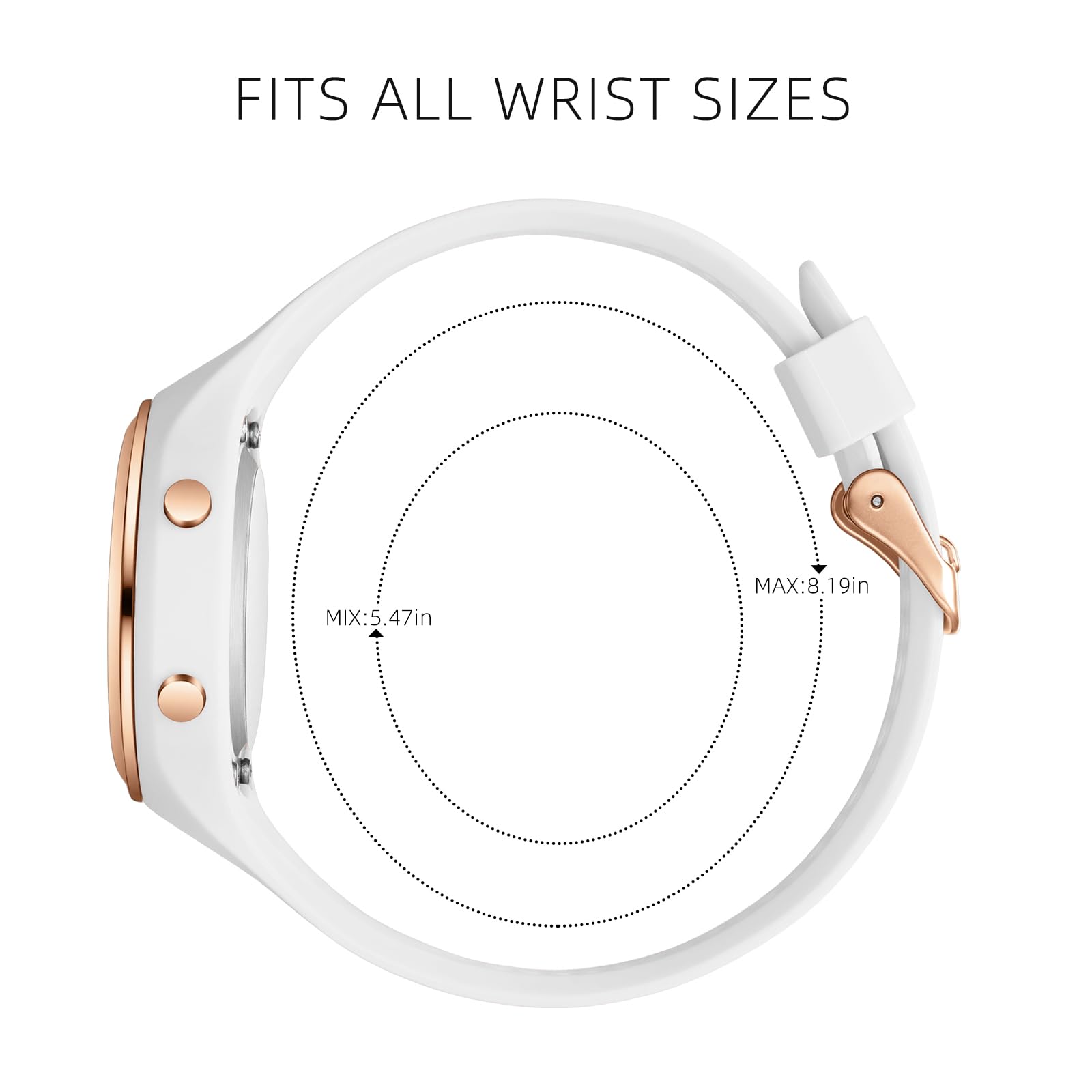 OXFANITE Women Digital Watches?Fashion Outdoor Sport Waterproof Watch with Silicone Band Stopwatch Alarm Clock Calendar Ladies Wristwatch White