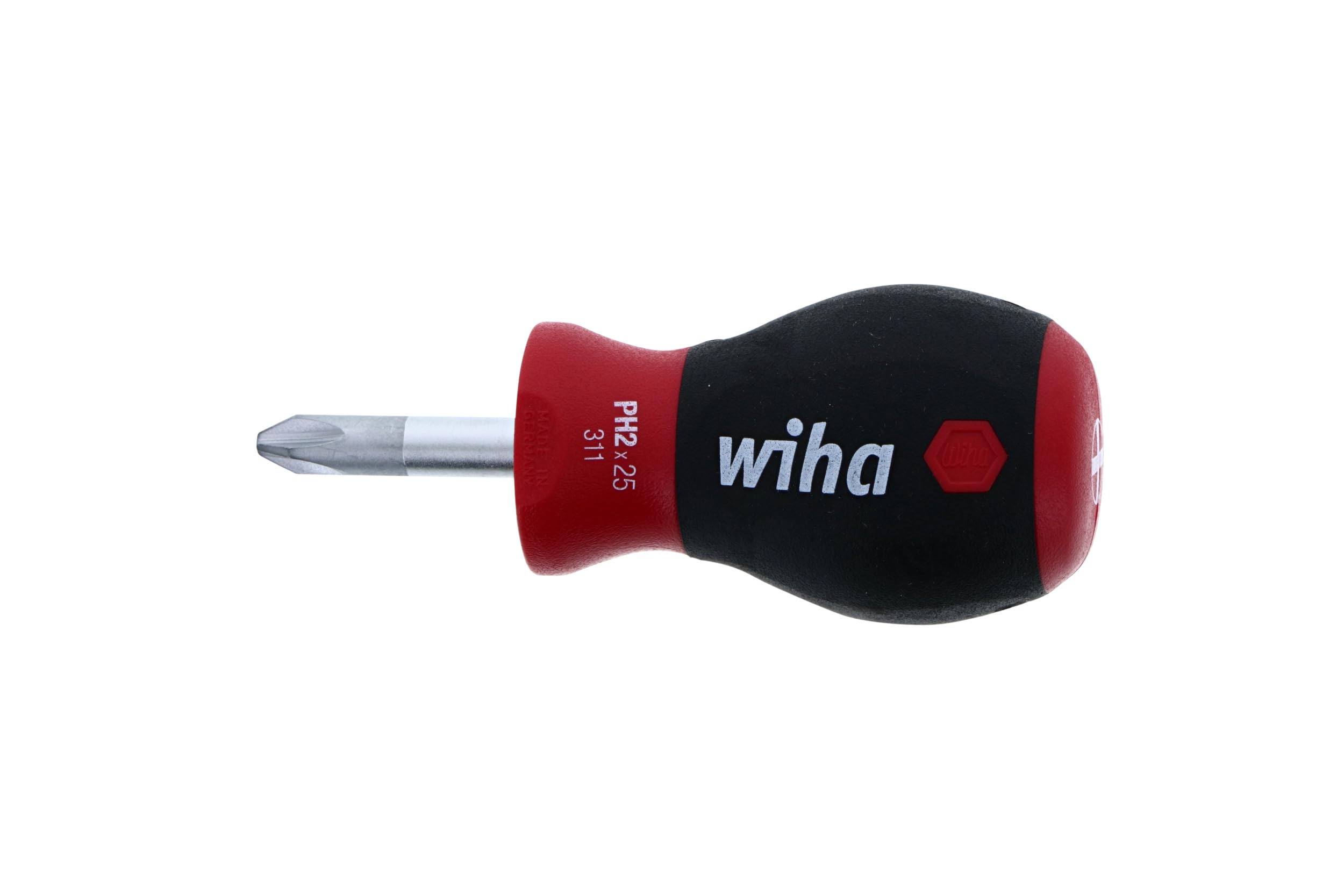 Wiha 31140 Stubby Phillips Screwdriver with SoftFinish Handle, 2 x 25mm