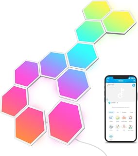 Govee Glide Hexa RGBIC Hexagon LED Wall Lights 10-Pack: Music Sync Smart Panels for Gaming Decor, Alexa & Google Assistant