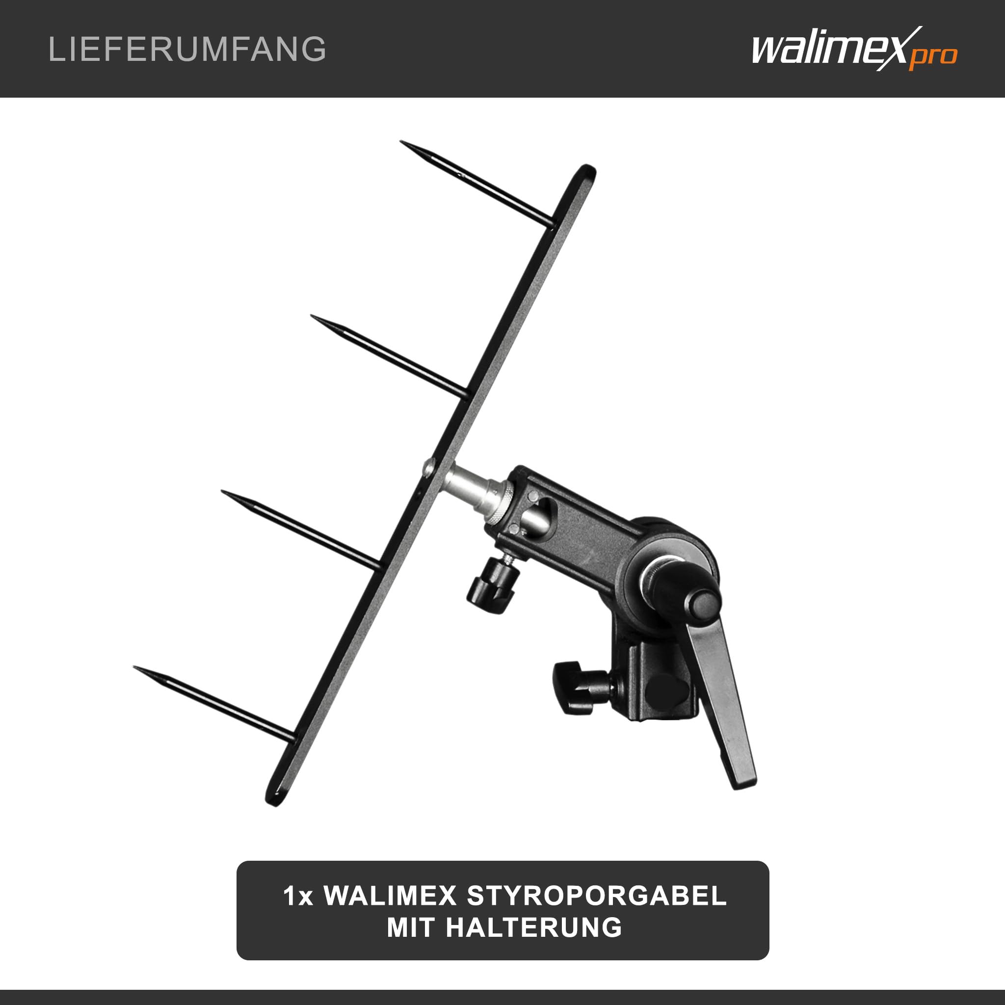 Walimex Forcella in polistirolo con supporto per piastre di polistirolo (5/8 pollici spigot intercambiabile con filettatura da 1/4" e 3/8 pollice)