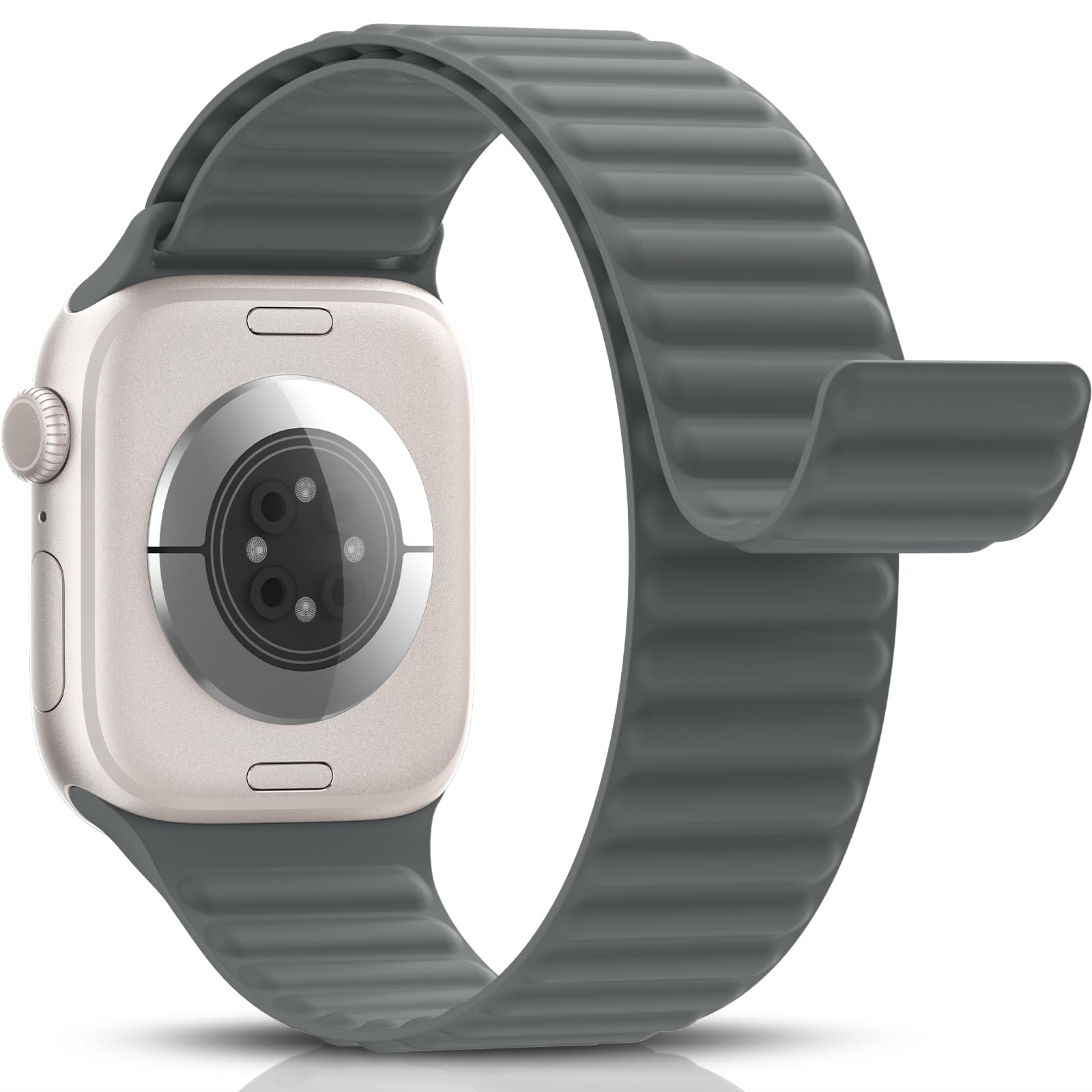 Higgs Magnetic Silicone Sport Strap Compatible with Apple Watch Straps 44mm 40mm 38mm 41mm 42mm 45mm 46mm 49mm for Men Women, Soft iWatch Wrist Band for Series 11 10 9 SE 8 7 6 5 4 Ultra 3 2 1 — view 14