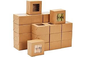 Juvale Mini Dessert Boxes with Window for Packaging Cookies, Pastries, and Baked Goods