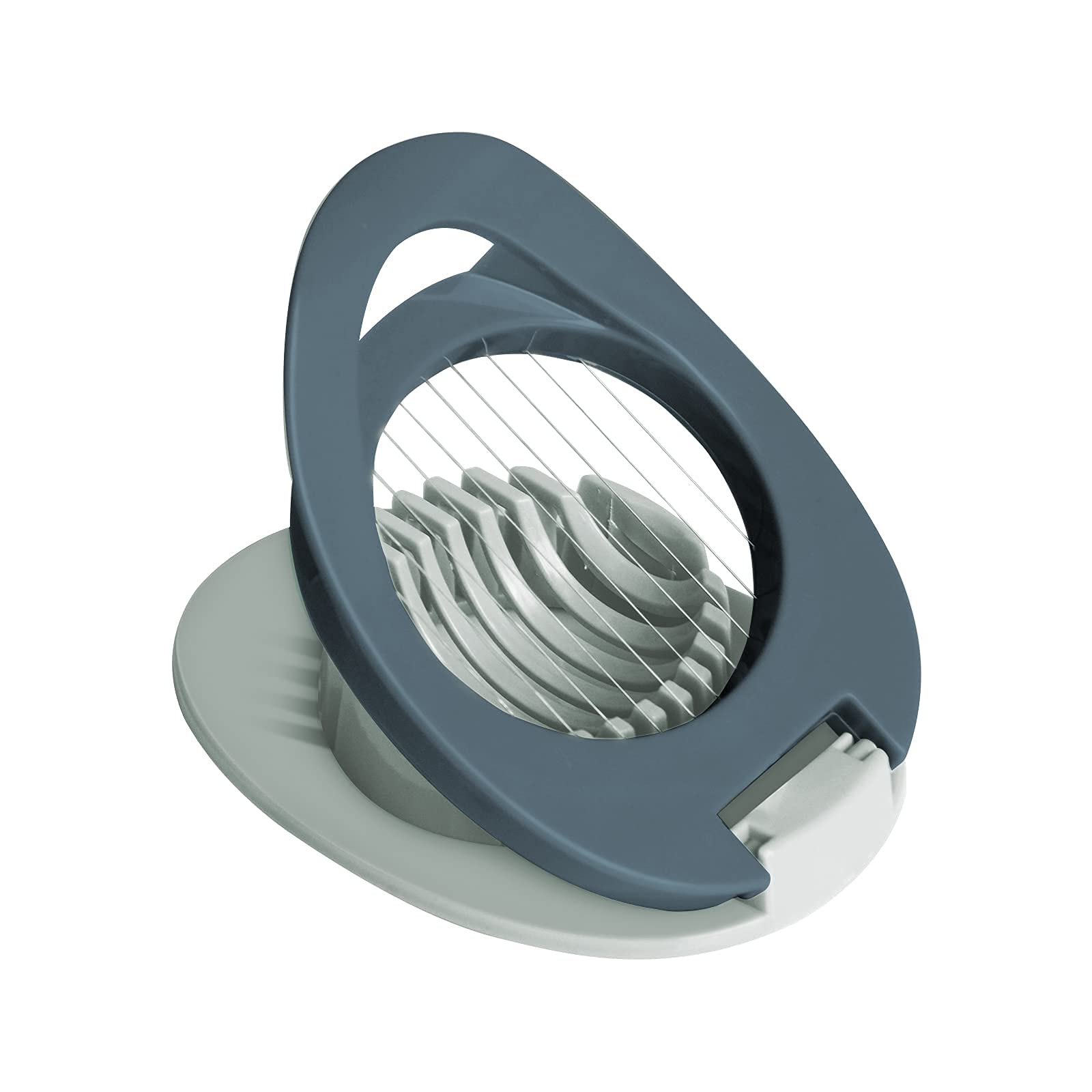 Egg Slicer with Stainless, Steel Wire Egg Slicer, Multifunctional Egg Cutter for Evenly, Steel for Hard Boiled Eggs, Slicing Boiled Eggs Ham Banana and Strawberry (Blue)