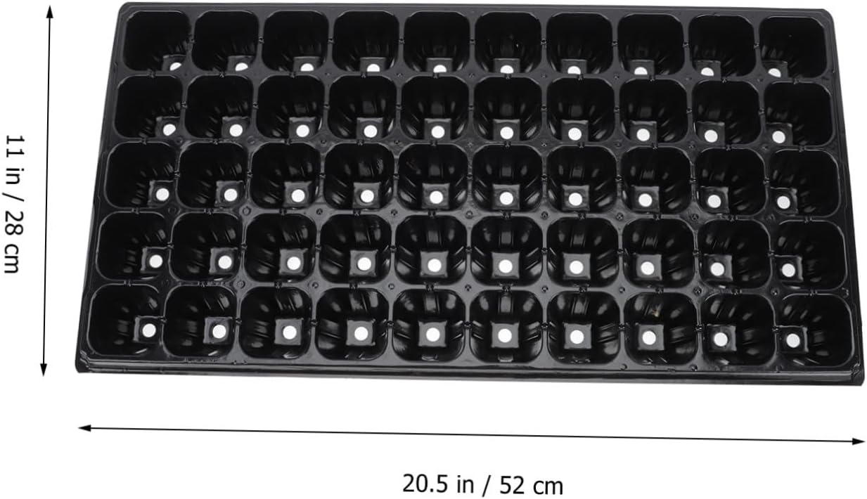 BESTonZON 10pcs Thickened Plant Germination Boxes Vegetable Seedling Starter Trays 50-Cell Nursery Plates for Greenhouse Gardening and Seed Sprouting