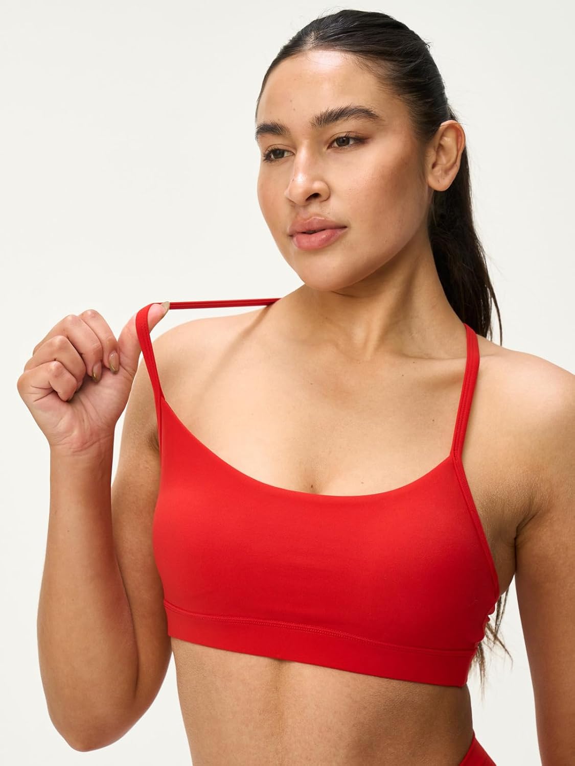 Womens Y Back Padded Sports Bra Strappy U Neck Butter Soft Low Impact Workout Bras ... - Image 2