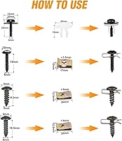 Vista 50 de GOOACC - GRC-47 Clips universales de plástico para guardabarros, 200 clips de remache con 6 tamaños de clips de retención de carrocería