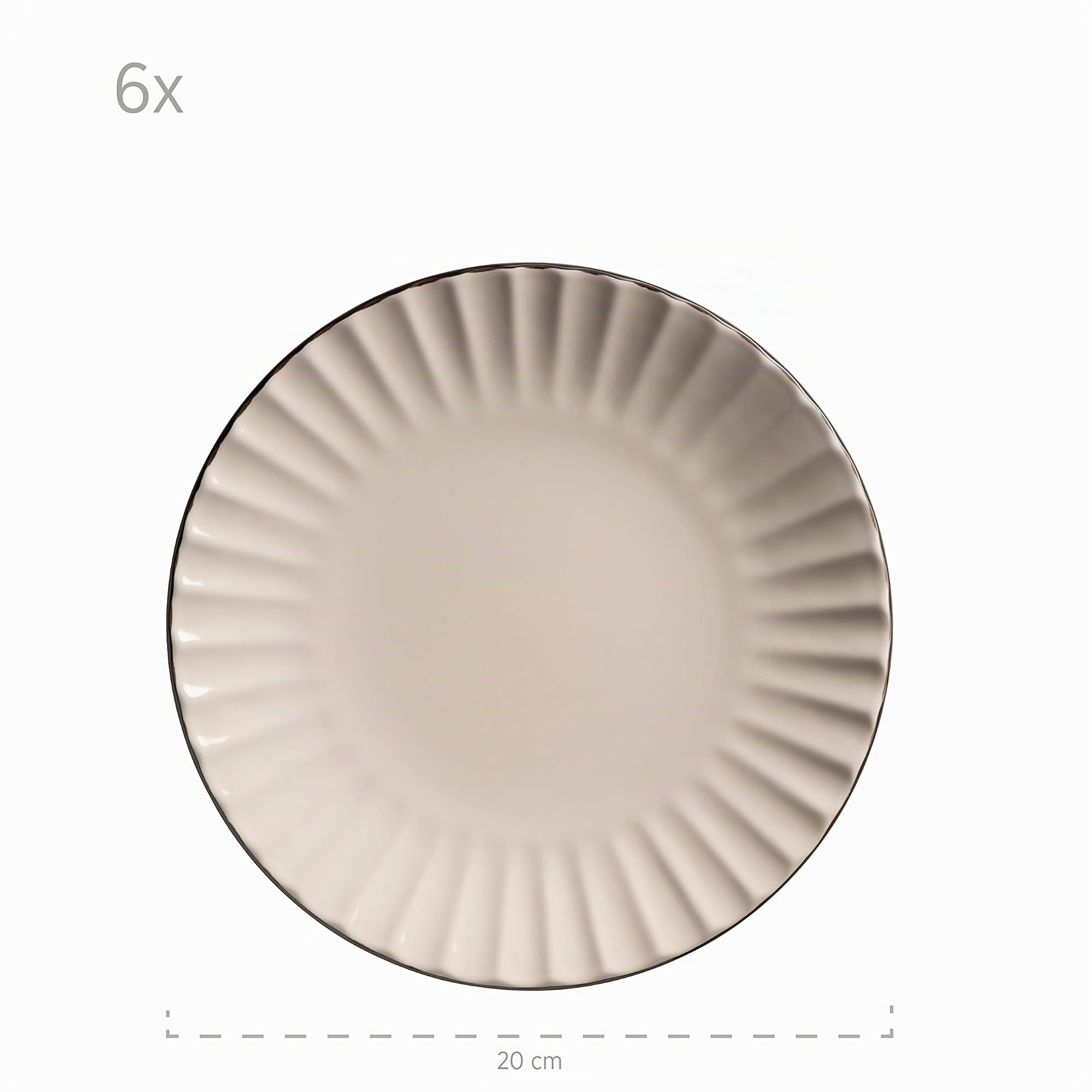 MÄSER Osita 931967 Serie Retro - Vajilla para 6 personas con forma de onda, 18 piezas, con plato llano, plato de postre y cuenco de cereales, juego de vajilla, gres, color crema