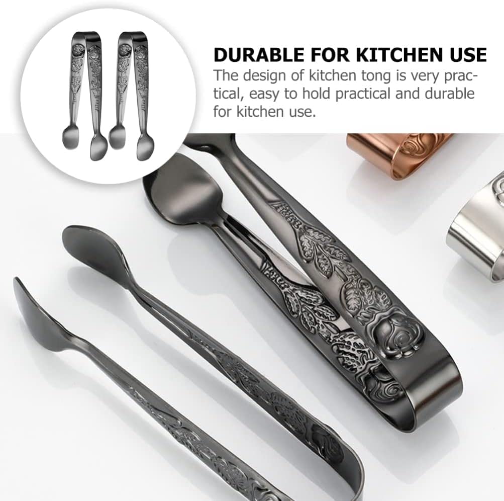 BBAUER 2pcs Mini Pinces de Service, Pinces à Sucre en Acier Inoxydable Pinces à Rose Pinces à glaçons for Pinces de Cuisine à la Maison