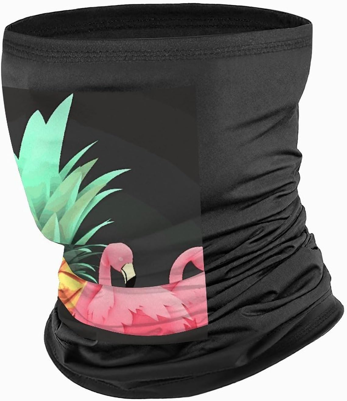 Pineapple Flamingos Neck Gaiter Sun Protection Cooling Face Mask Windproof Face Cover Breathable Bandana Soft Face Scarf Cozy Gator Scarf Balaclava Face Shield for Gift&Outdoor