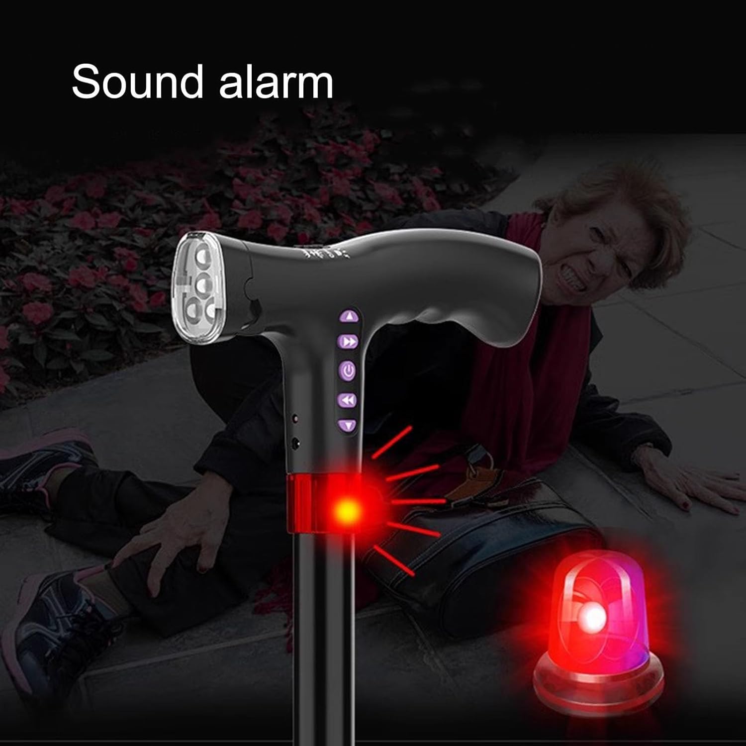 Bastón Plegable Ajustable De 96,5 Cm con Luz Led, Bastón De Altura Regulable En 10 Niveles, Ayuda De Movilidad Ligera Y Portátil para Personas Mayores Y Discapacitadas. A 96.5cm/38in