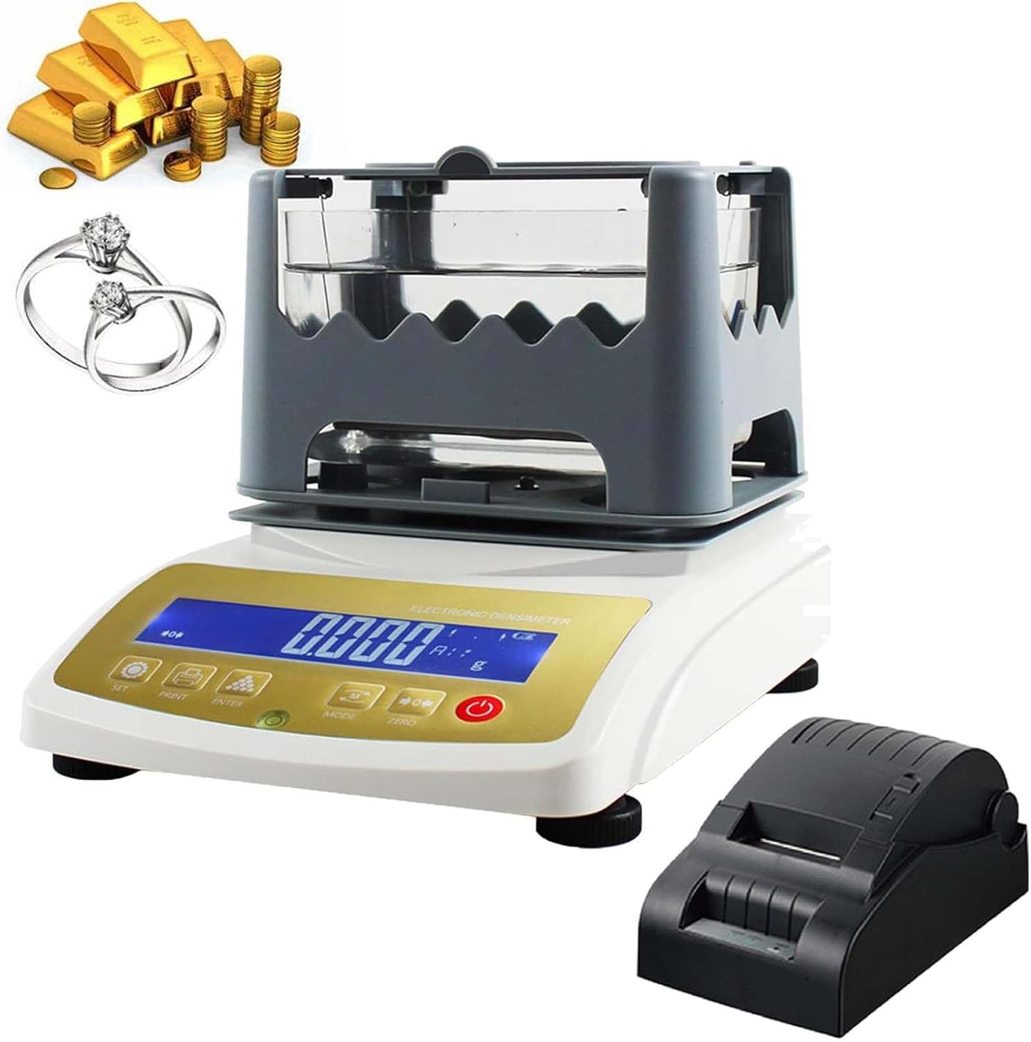 Automatic Gold Testing Kit, Precious Metal Analyzer, with LCD Display, Max Weighing Weight: 300g/600g/1200g, Weighing Precision: 0.01g, for Jewelry Professionals & Buyers MDJ300K