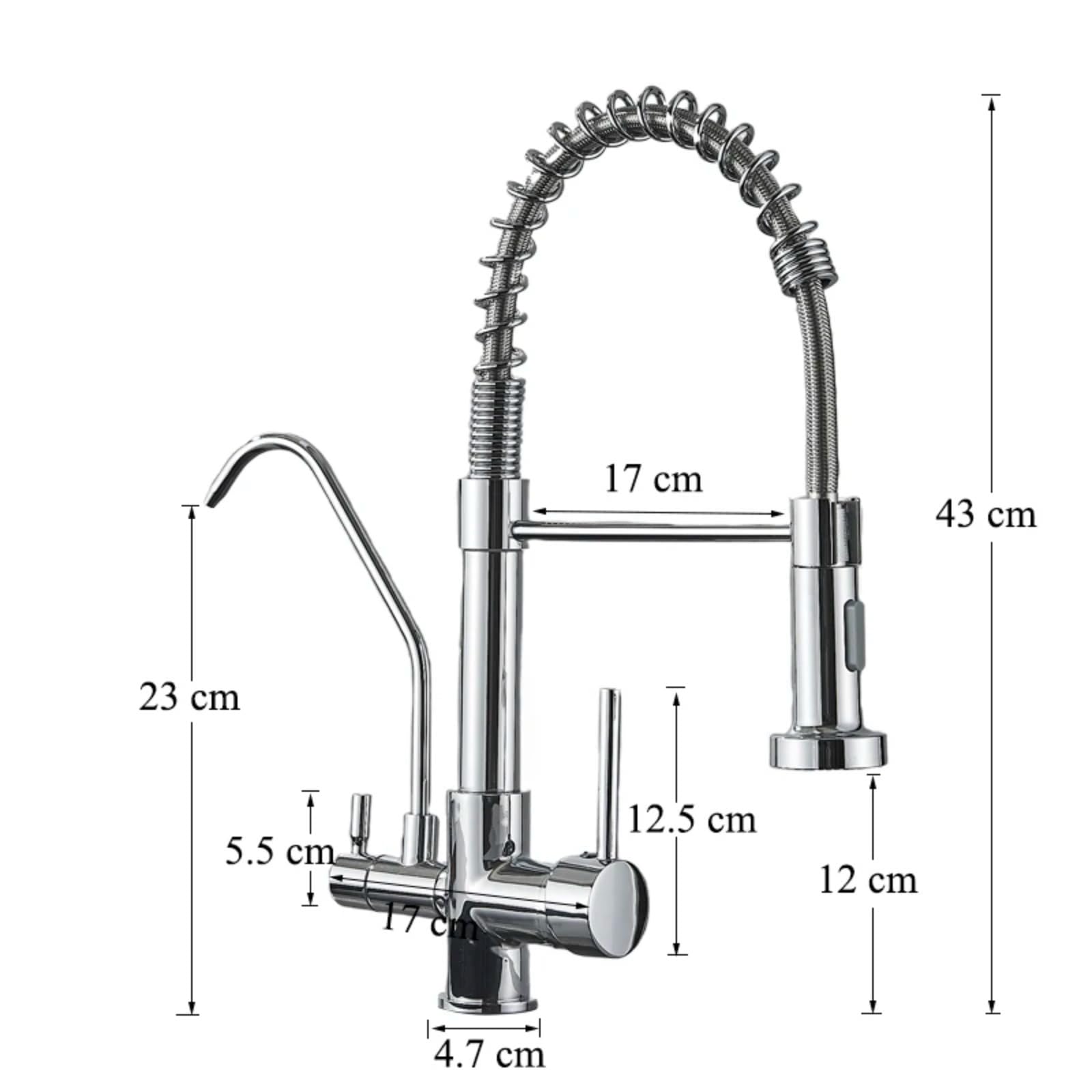 Verchromte Filtration Küchenarmatur Reinigung Spültischarmatur Deckinstallation Heiß- und Kaltkran Gourmet Küchenarmatur
