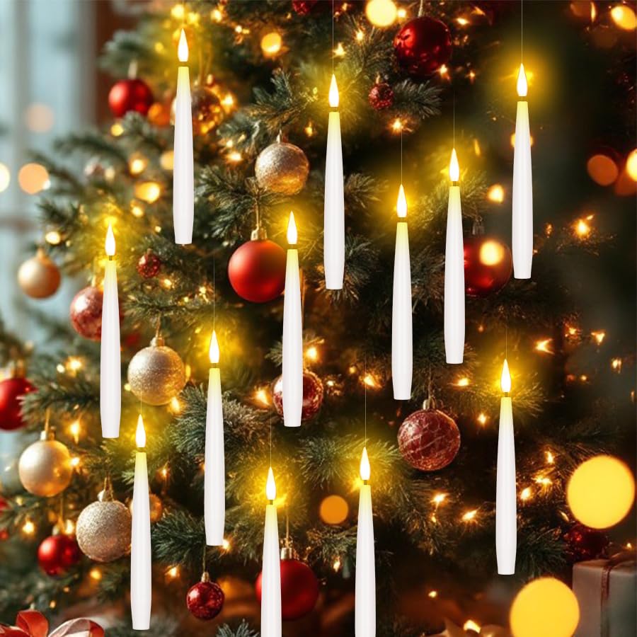 AFUXING Floating Candles with Magic Wand Remote Bullet with 6-Hour Timer, 6.1