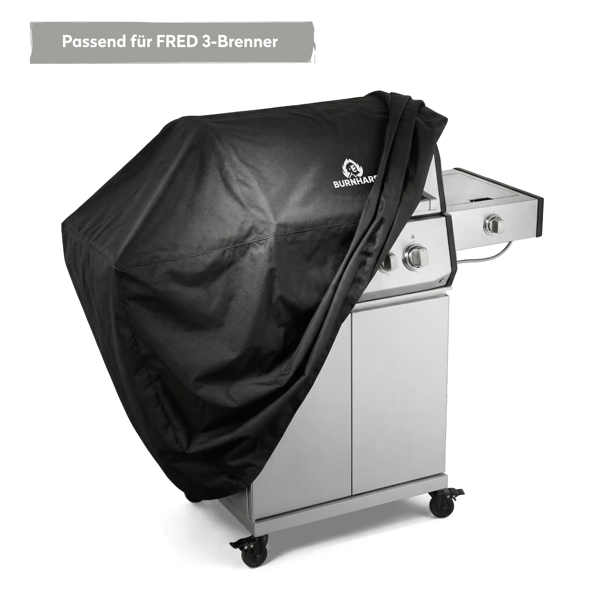 BURNHARD® Abdeckhaube Gasgrill, wetterfest, UV-beständig | Polyester mit PVC-Beschichtung, wasserabweisend, passgenau, ganzjährig einsetzbar, robust, Grillabdeckung – FRED Series 4