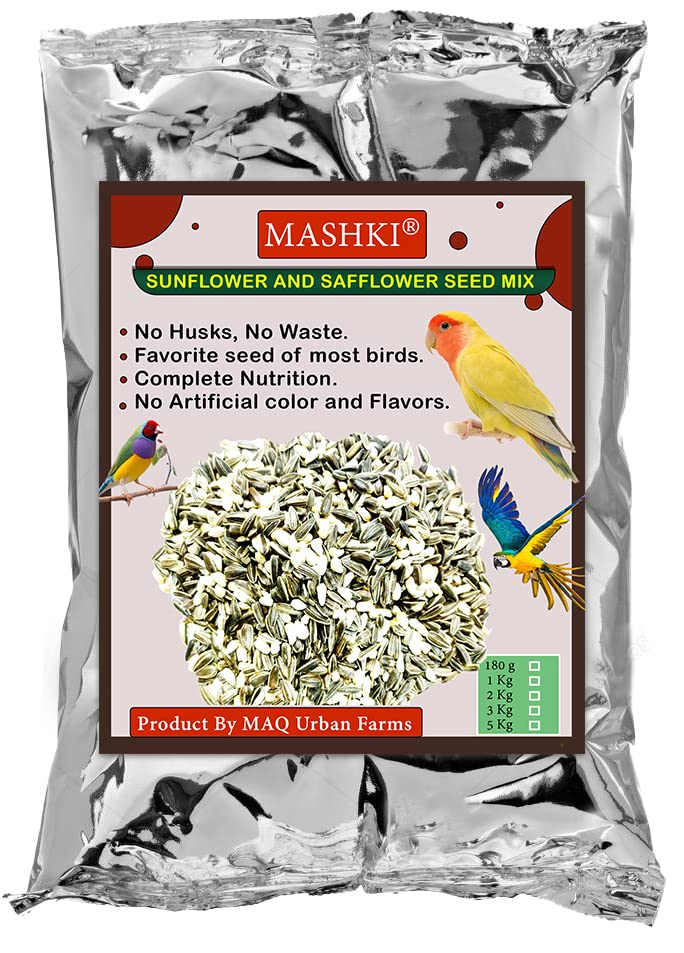 MASHKI Sunflower and Safflower Rich Nutrition Mix Seed Daily Bird Food Cleaned Organic Combo Kusum beej and Surajmukhi Dry - New Born, Young, Adult, Senior Bird Food (B0BQRGTKW9) Amazon Price History, Amazon Price Tracker
