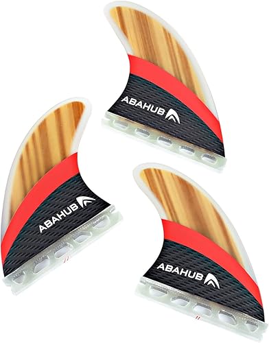 Miniatura 9 de Abahub Juego de aletas de empuje para tabla de surf, compatible con caja de aletas de estilo futuro, 3 aletas reforzadas con fibra de vidrio de alto