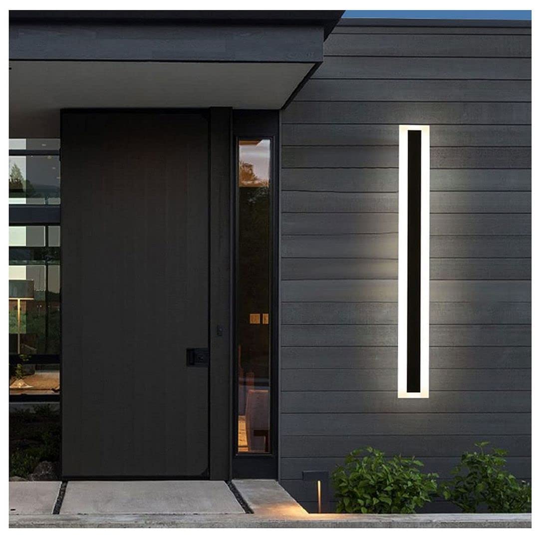 HCZKIUJY Long LED Wall Light – Modern LED Wall Lights Strip for Outdoor Decor – Wall Mount Light Fixture for Wall Decor – IP65 Waterproof Modern Lamp Outdoor Sconce (White-67 inch)
