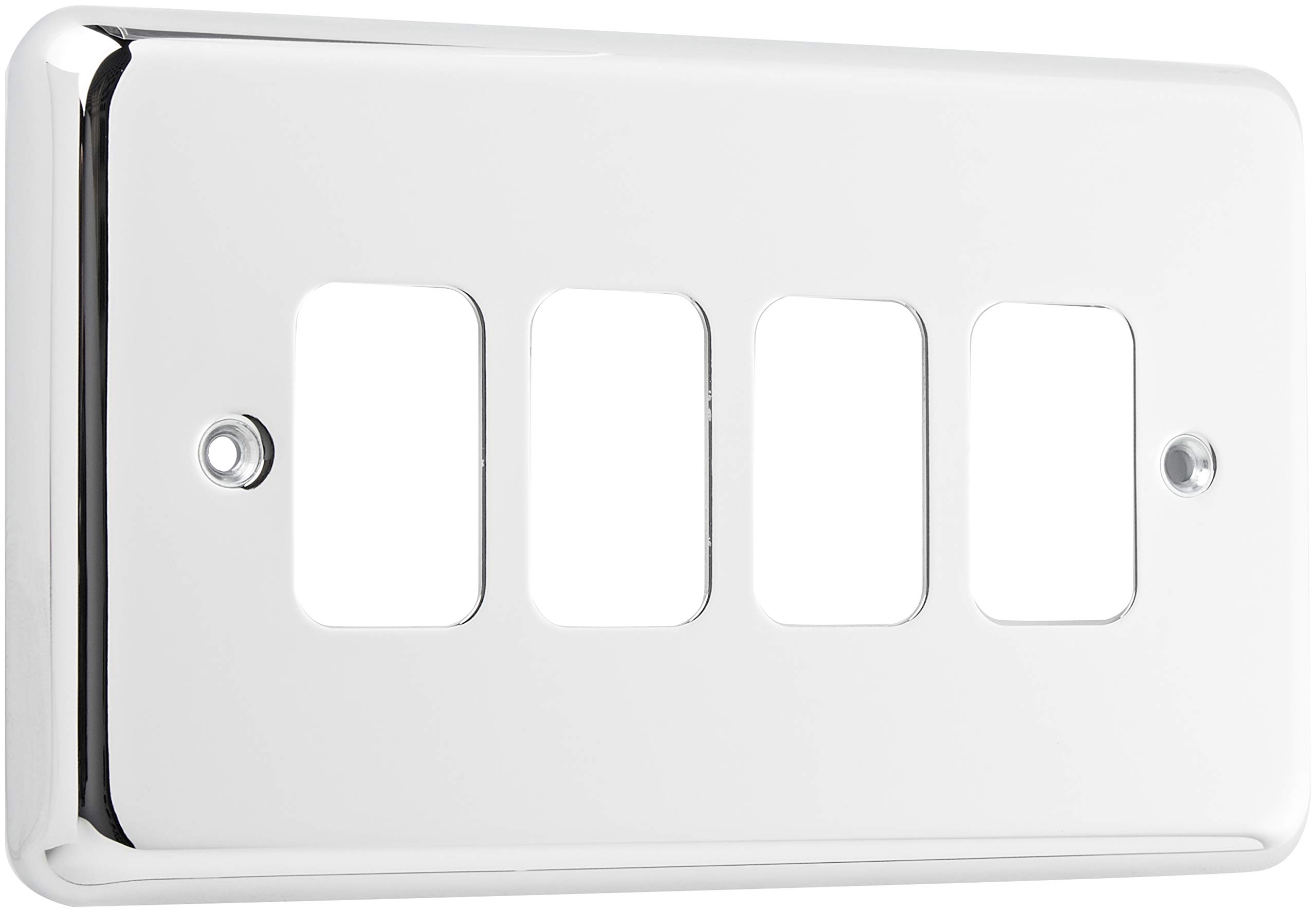 MK (ELECTRIC) K3434PCR 'Albany Plus' Grid Cover Plate - Polished Chrome - 4 Module 2 Gang