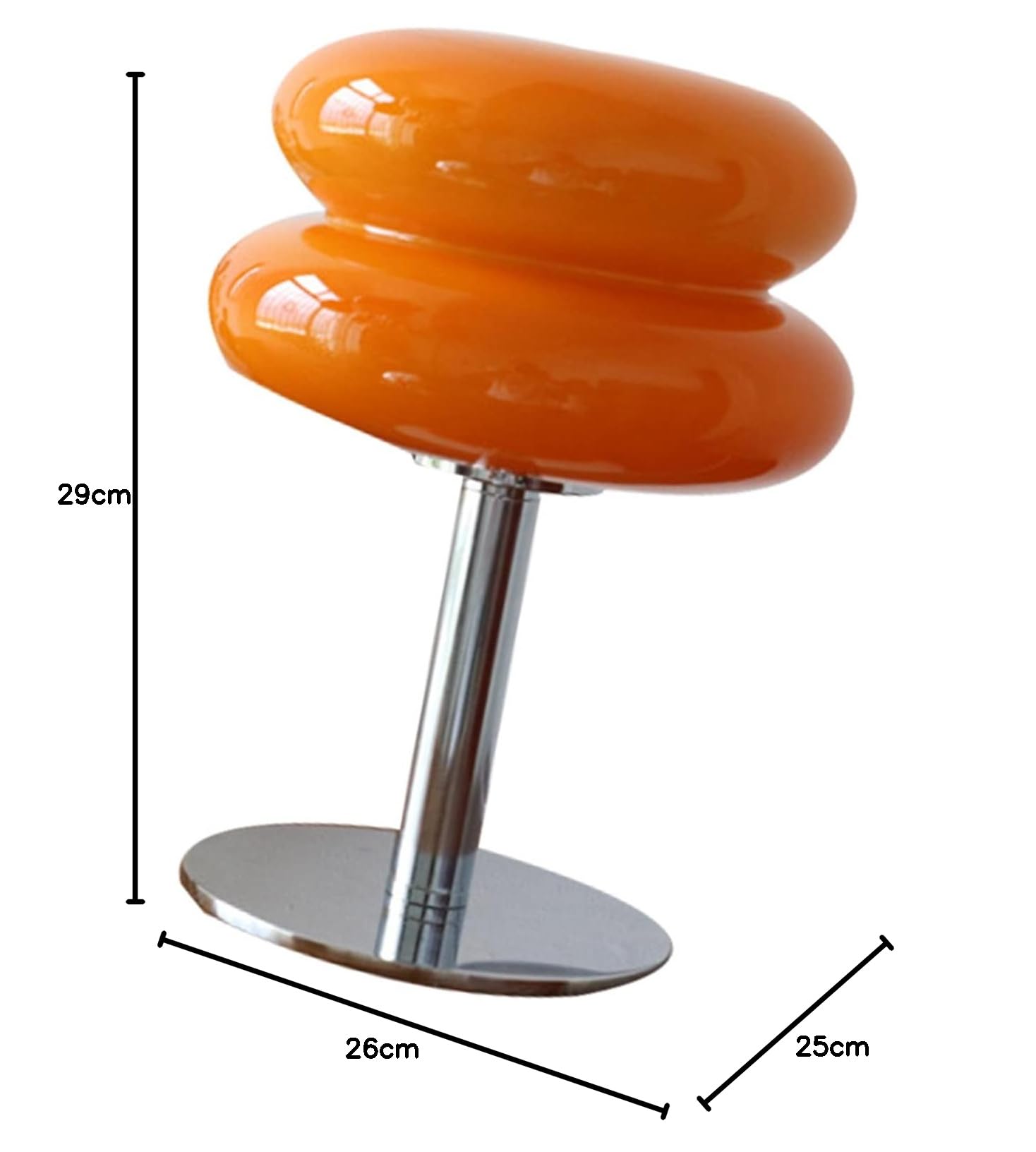 Niedliche Kristall-Tischlampe in Kuchenform, weiches Licht mit geringem Verbrauch und einfacher Bedienung für Nachttischlampe im Schlafzimmer (ORANGE)