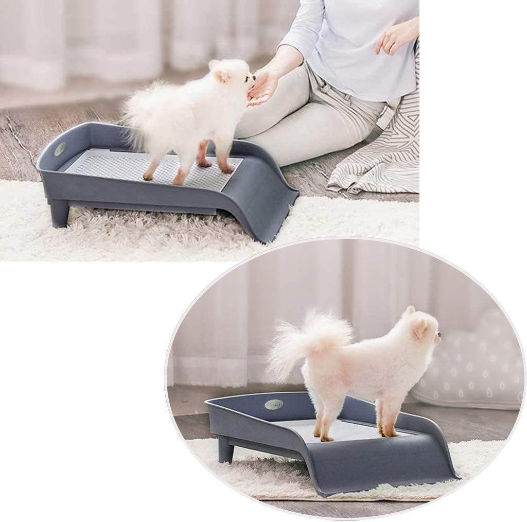 Pet Potty Tray Indoor Training Toilet Slide-Style Creative Tray Pad for Dog or Cat Potty Loo (Grey)
