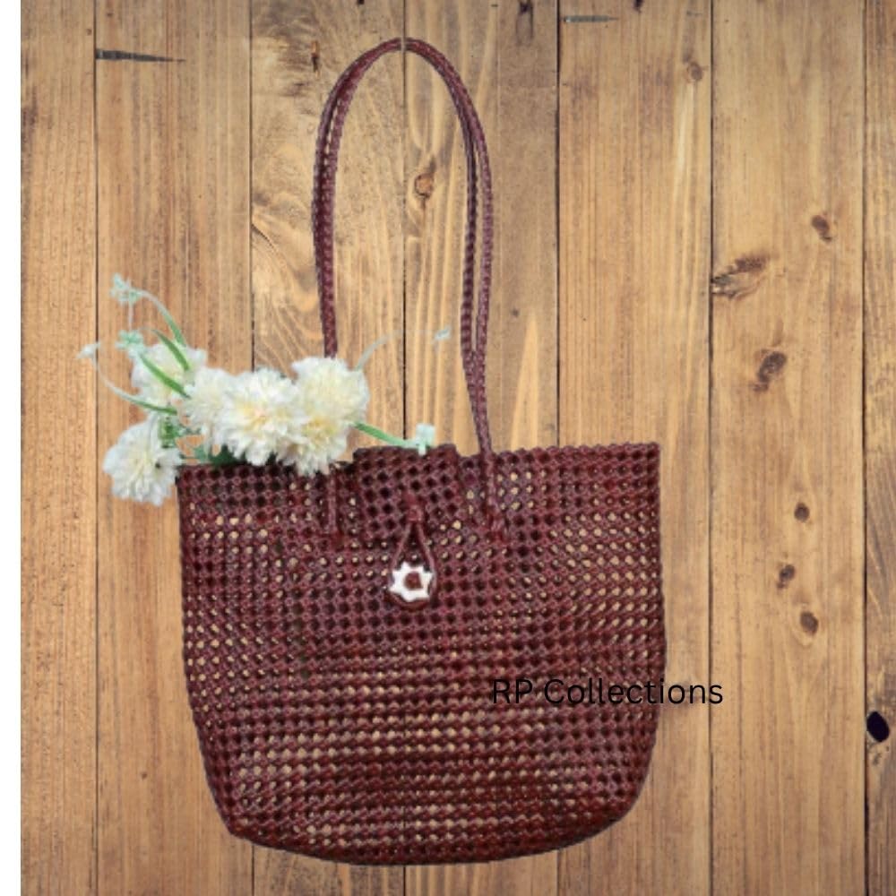 RP Collections - 100% Handmade Wire Koodai Bag – Rancom colours | Heavy-Duty Plastic Wire Shopping Basket with Handle | | Picnic & Home Organizer | 9 X 3.5 X 9 inch 3