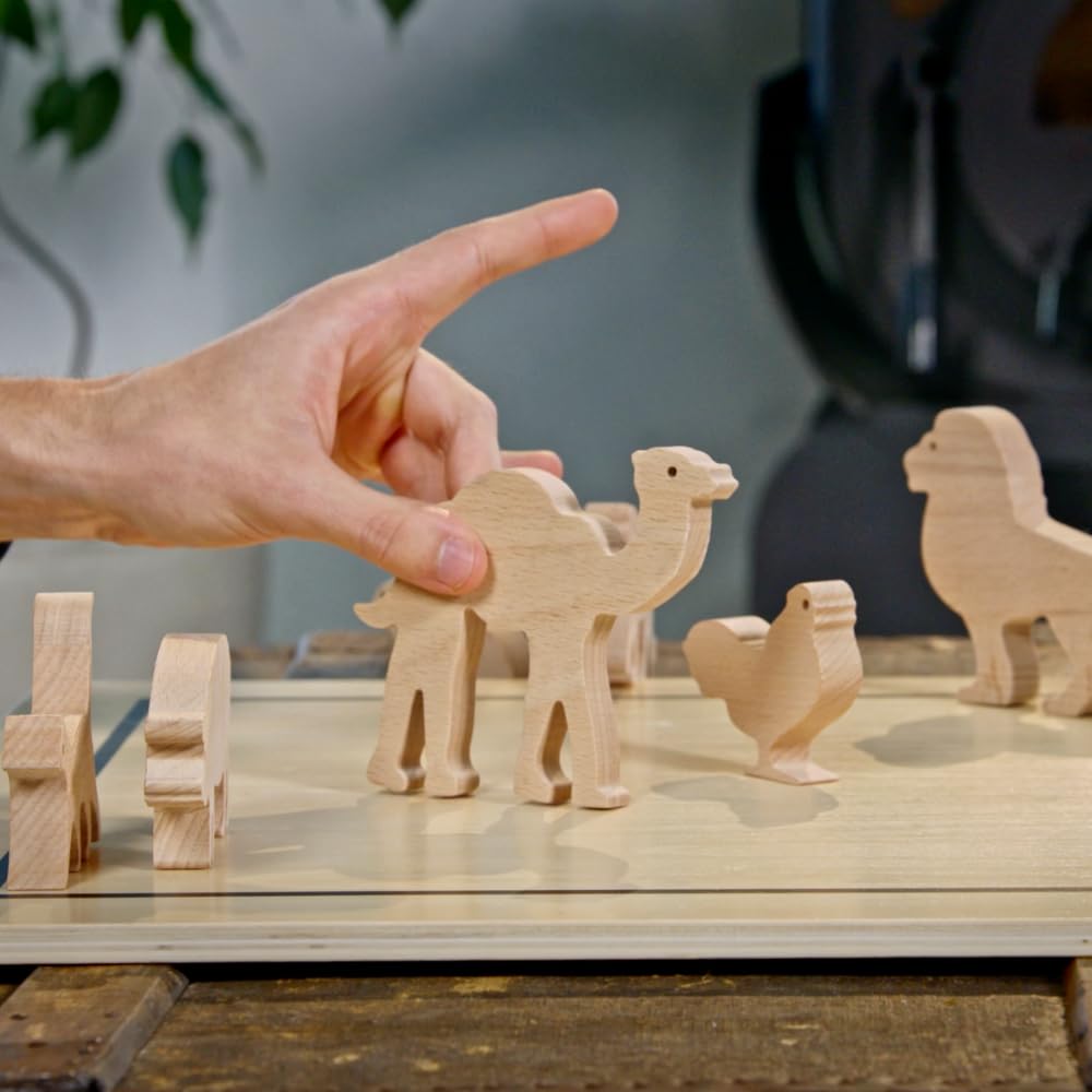 Systemische Tierfiguren aus Vollholz - Premium Stellvertreterfiguren für Familienaufstellung, Coaching, Therapie und Beratung - Familienbrett Figuren - Solution Board Figures
