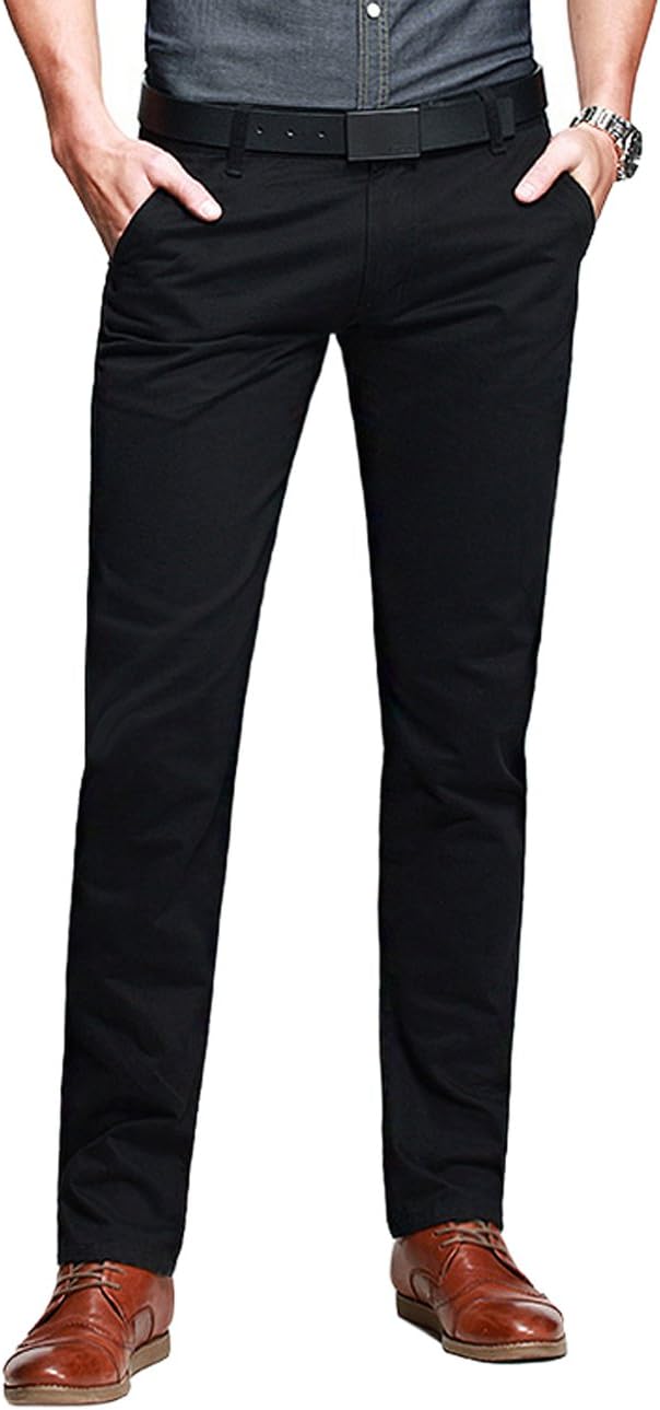 Mens Regular-Fit Casual Flat Front Chino Pants