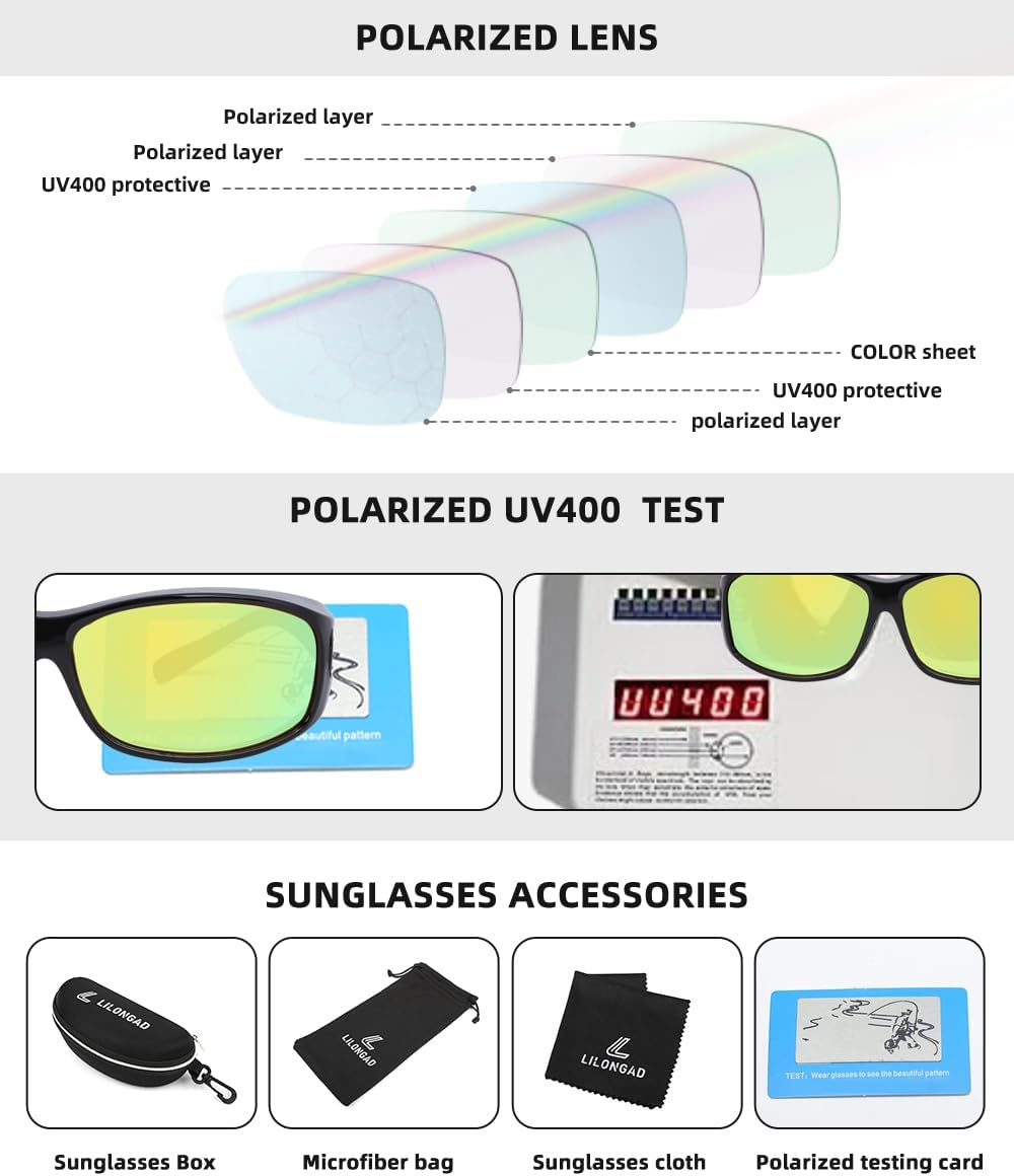 Polarized Fit Over Glasses Sunglasses for Men Women, Wrap Around Sunglasses UV400 for Driving Outdoor Activities - Image 7
