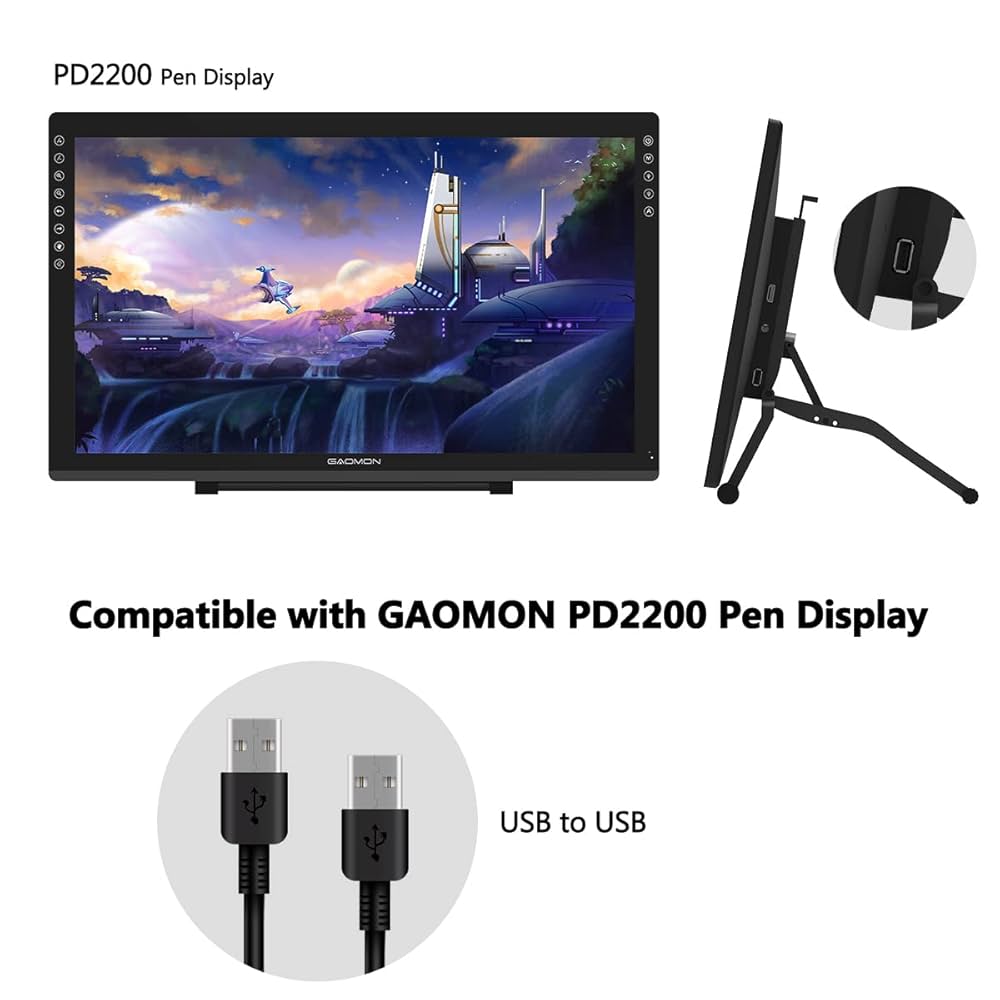 gaomon pd2200　液タブ　ケーブル類完備　ペン、替芯有り Amazon | GAOMON 液タブ PD2200 21.5インチ 92%NTSC IPSパネル