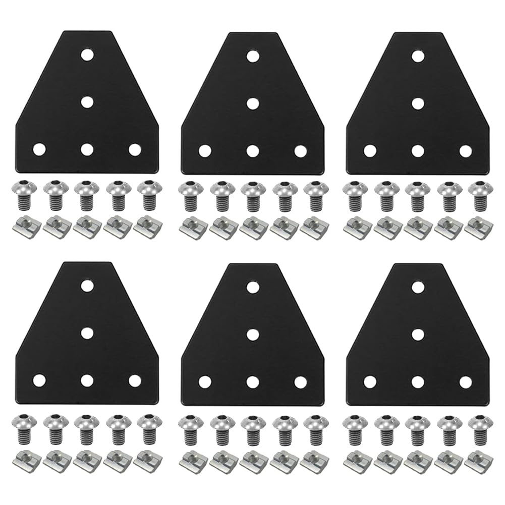 Ijsdnvjndx As Shown Aluminum Corner Bracket T-Shape Connector 4040 Series(6Pcs) With Hardware Kit For Diy Projects