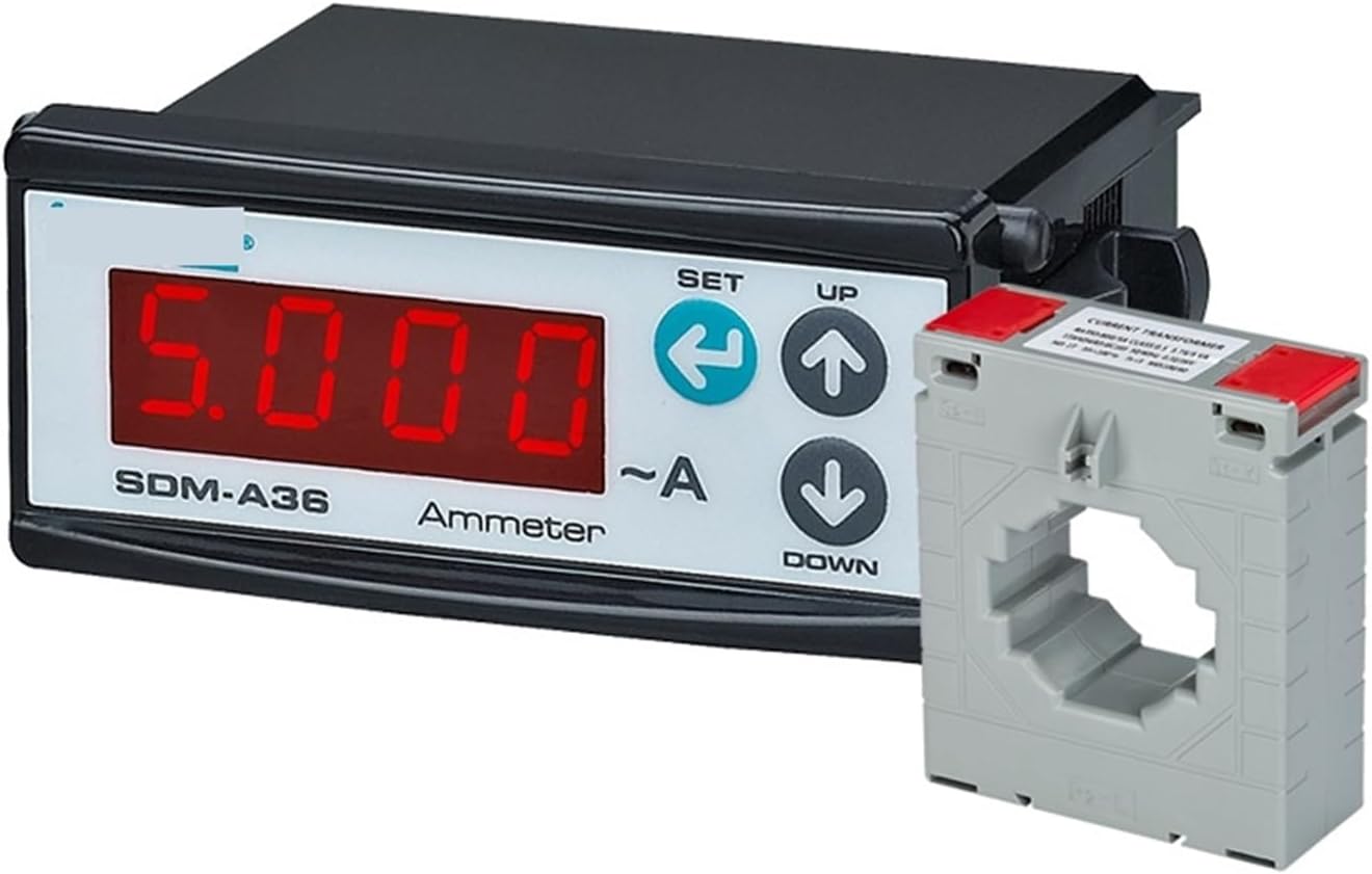 JRXFXEKW SDM-A デジタル電流計、スリムコンパクト、LEDパネルメーター(CTなし、36X96MM_220-240V)