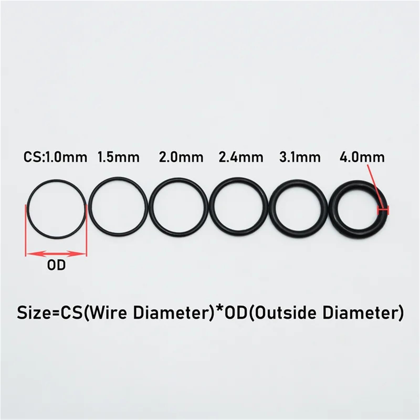 Guarnizione del motore della motocicletta O-ring CS 1.0 da,5 a 4, mm, rondella di tenuta, guarnizione in gomma nitrilica, guarnizioni idrauliche per rubinetti(Oring Kit 3230pcs)