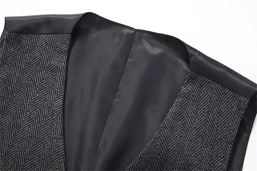 Men's Retro Double-Breasted Daily Casual Suit Vest Top Slim Fit Formal Business Waistcoat For Wedding Vest