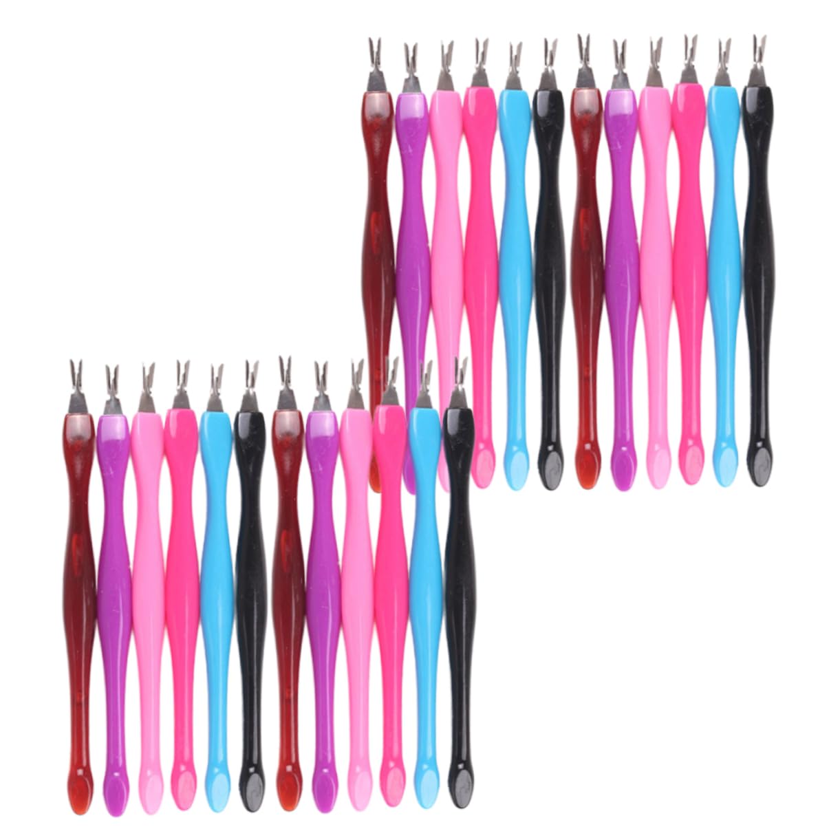 Didiseaon Nail Art Tool Set 48pcs Dead Skin Fork Cuticle Remover Trimmer Pusher for Women Pointed