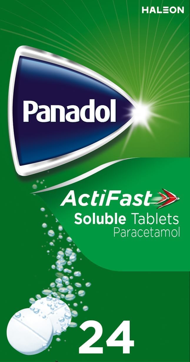 – Panadol ActiFast Pain Relief Tablets, Soluble Paracetamol Tablets, Backache and Sore Throat, Pack of 24