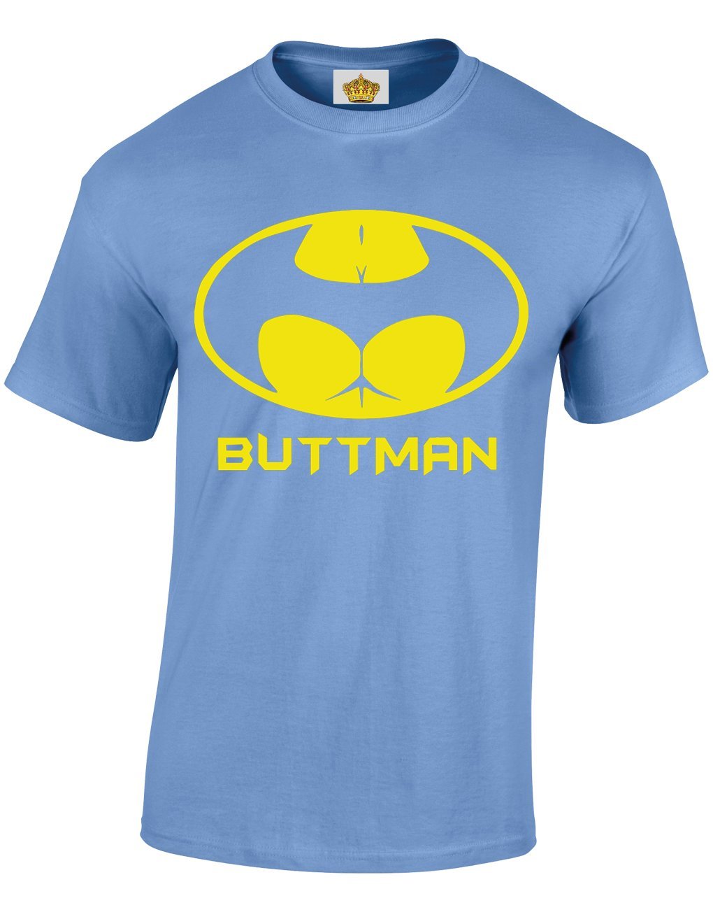 Crown Designs Buttman Funny Cool for Men & Teenagers T-Shirts Tops - Carolina Blue/XX-Large