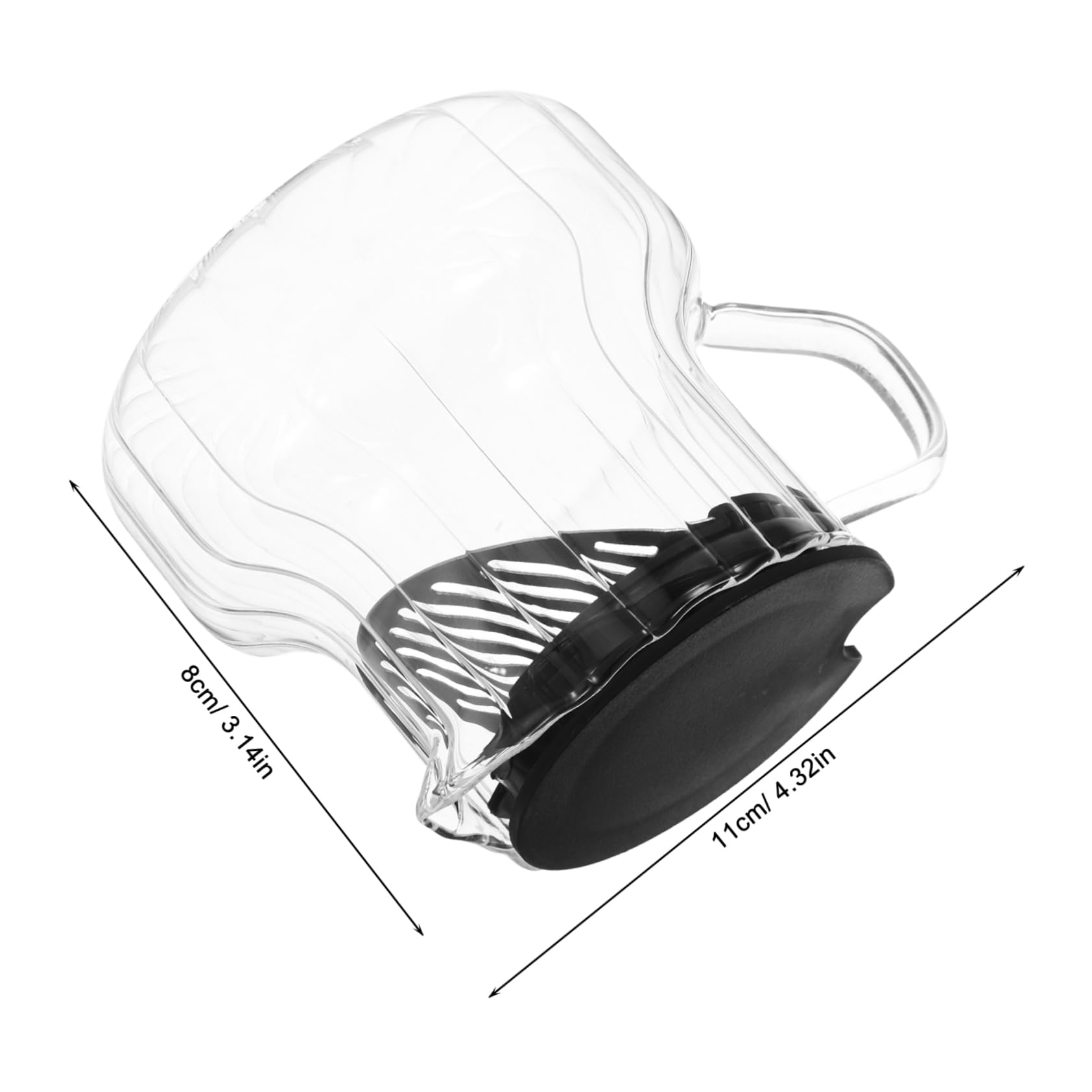 STOBAZA Glass Coffee Carafe with Lid Decanter for Brewing Coffee Tea Stylish Vertical Stripes Design for Home Gatherings Daily Use Easy to Clean and Maintain