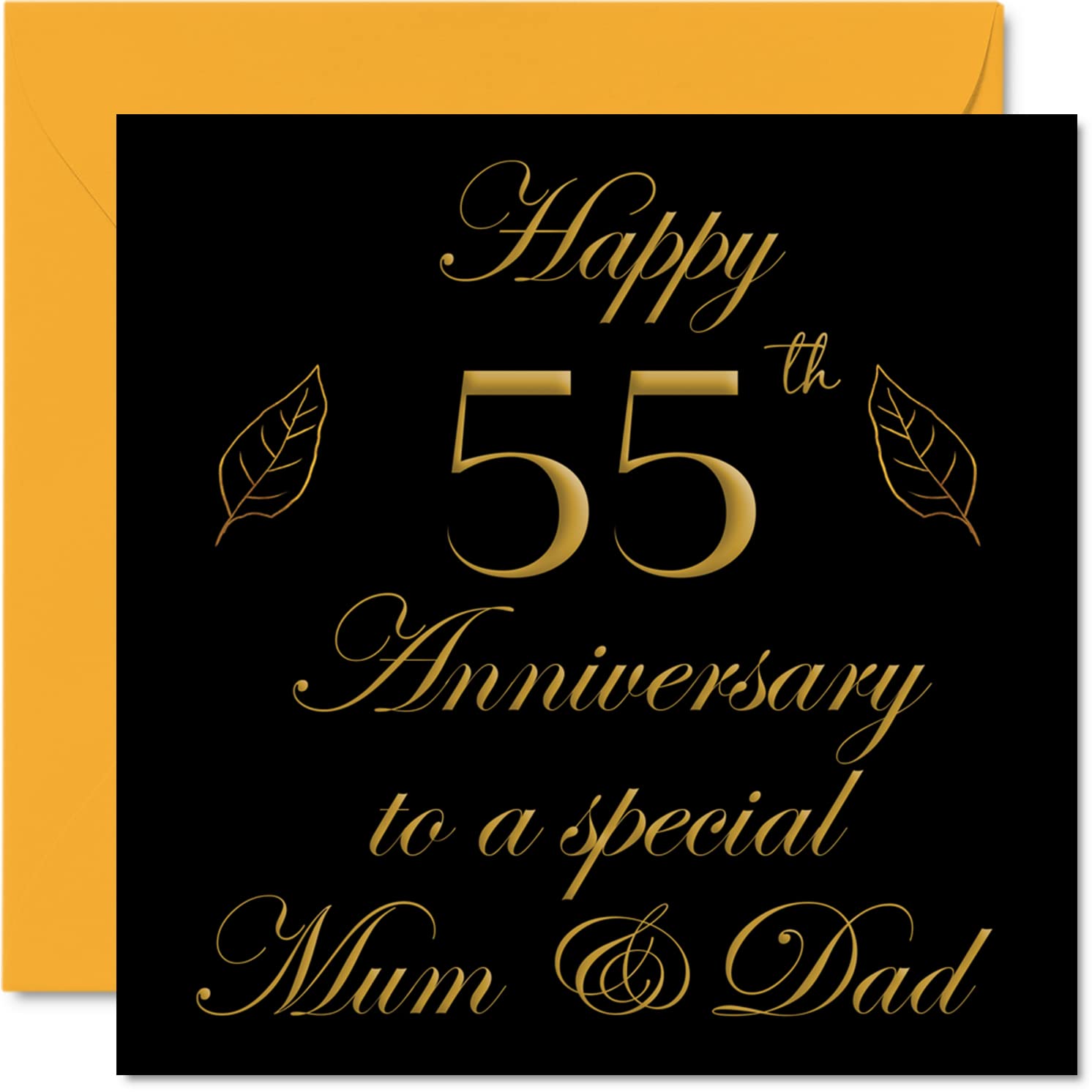 Special Emerald Anniversary Card for Dad Mum Parents - Special Mum & Dad - Happy 55th Wedding Anniversary Cards from Son Daughter Family, 145mm Greeting Cards for Anniversaries