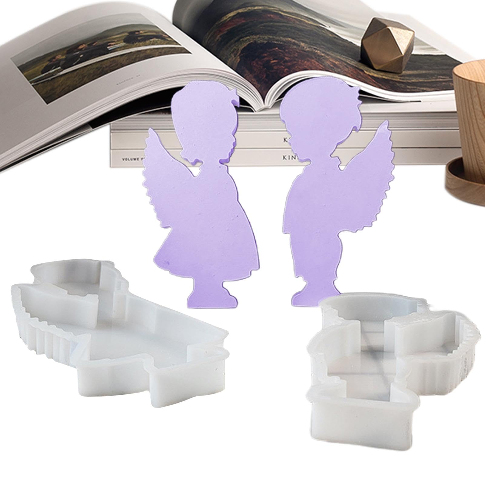 Moule En Silicone Pour Résine Epoxy - 4 Formes D'anges, Pour Créations Lumineuses, Décoration Intérieure, Cadeaux DIY