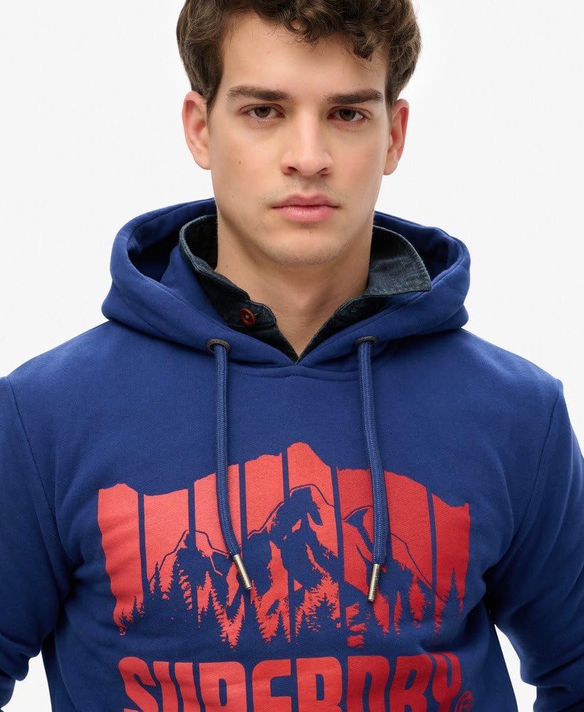 Superdry Męska bluza z kapturem z motywem tęczy