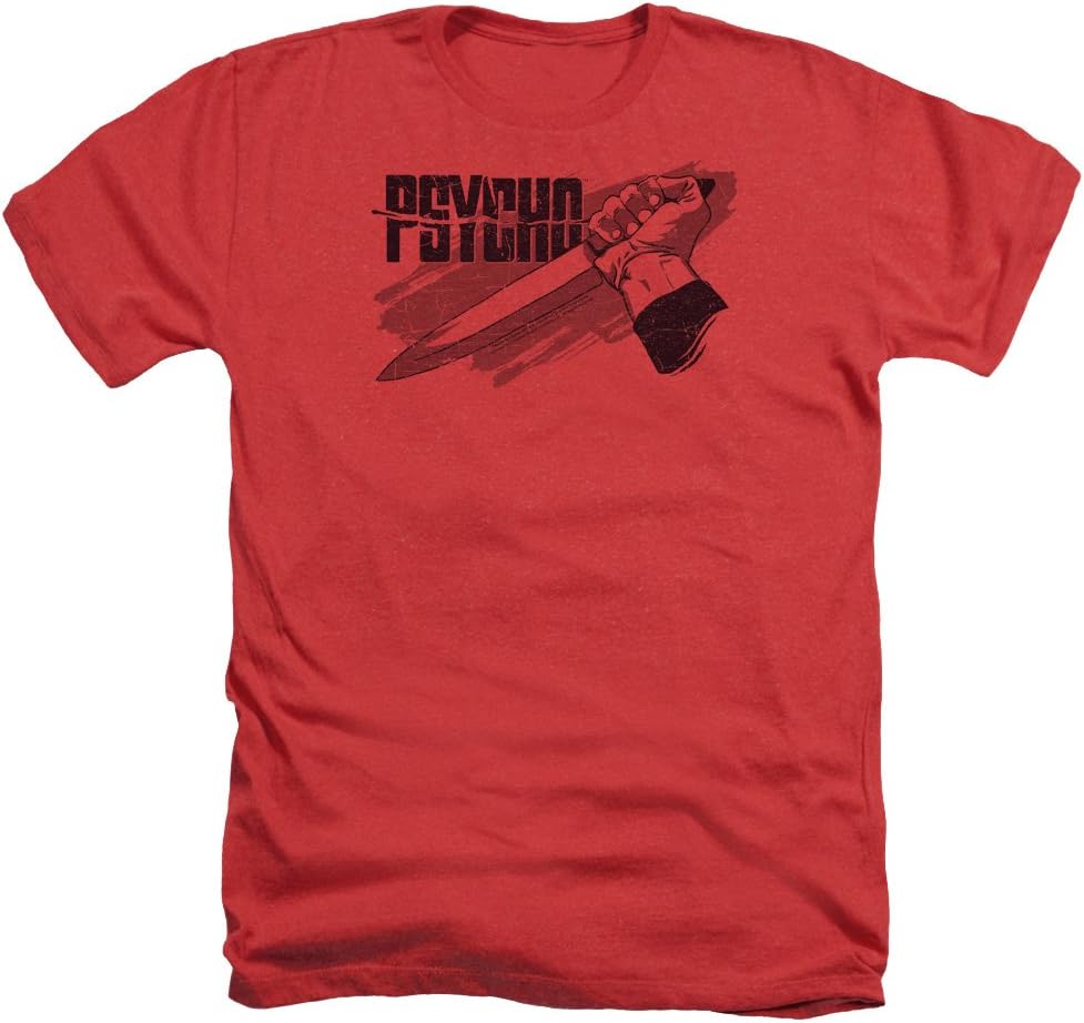 Psycho Classic Horror Film Logo and Knife Adult Heather T-Shirt Tee
