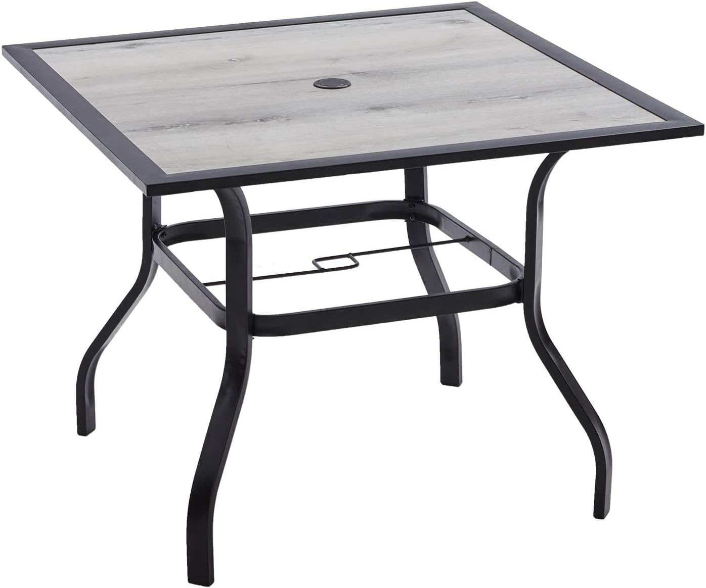 Outdoor Dining Table, Square Patio Furniture Table with Umbrella Hole : Everything Else