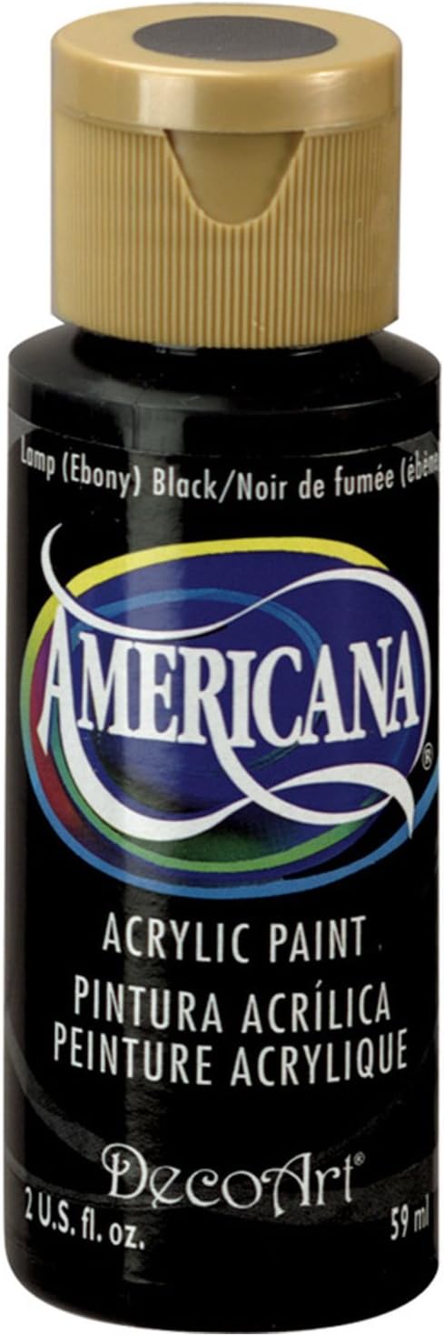 Americana Lamp Black, Acrylic Paint, 2 Ounce/Including Free Gaunt Industries HYPO-490 Applicator with Cleaning Wire