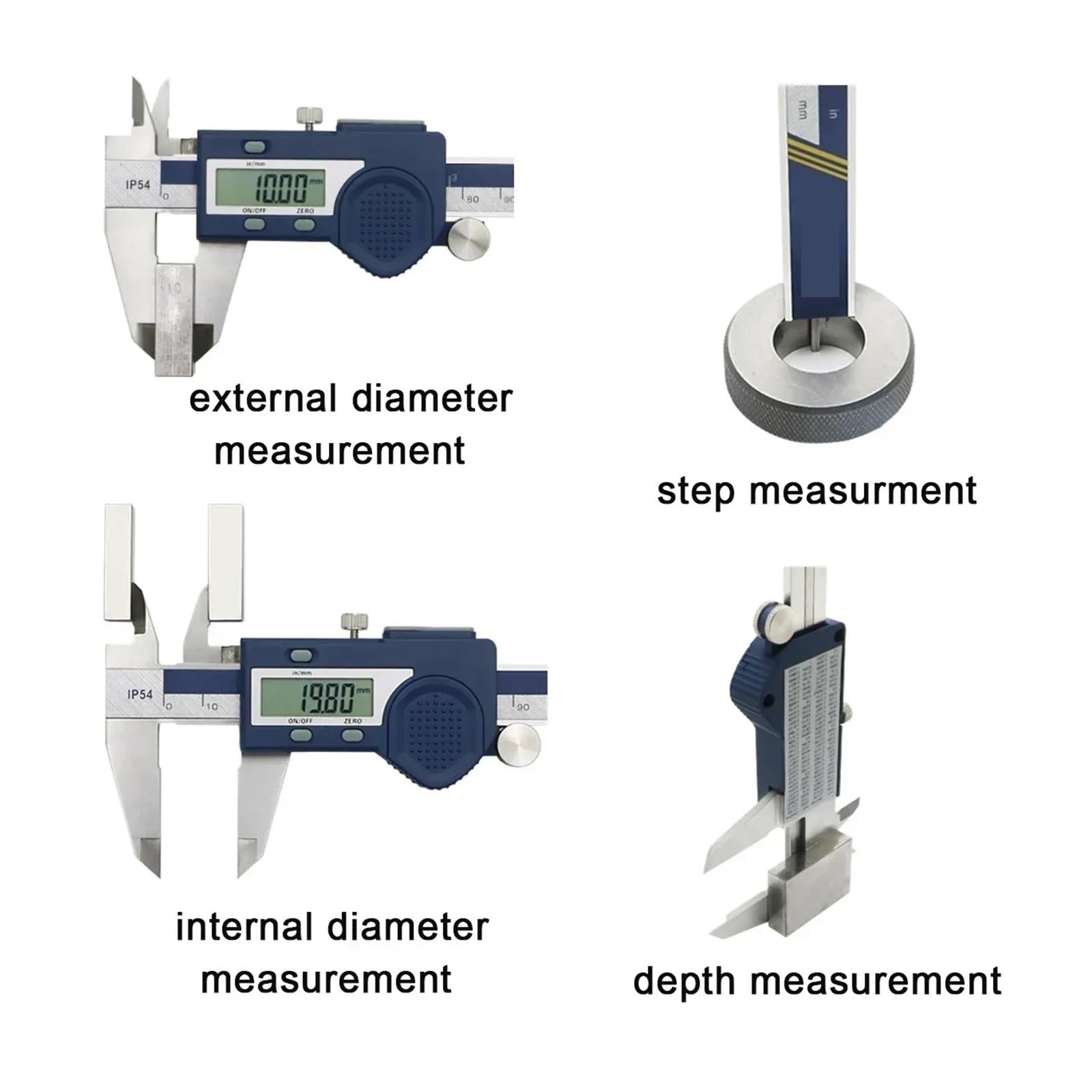 Shahe Calibrador Digital Calibrador Vernier Electrónico Micrómetro Calibrador Digital Acero Inoxidable(0-150mm)
