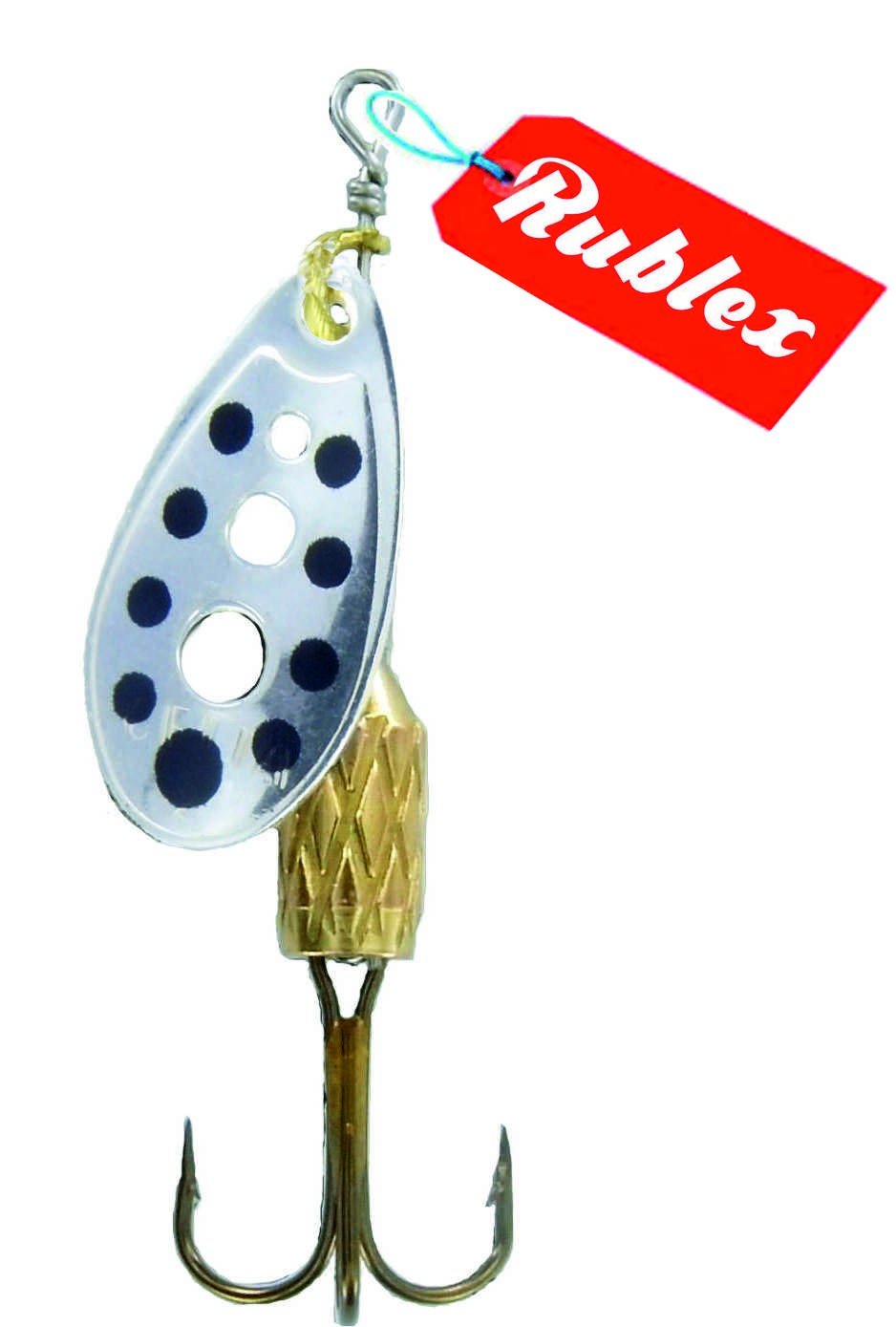 Pack de 5 Cucharillas de Pesca C-Turbo-2 APN | Cebo Artificial de Pesca con Sistema de Clip y Acción de Giro Mejorado, Plata Puntos Negros, 3'5gr