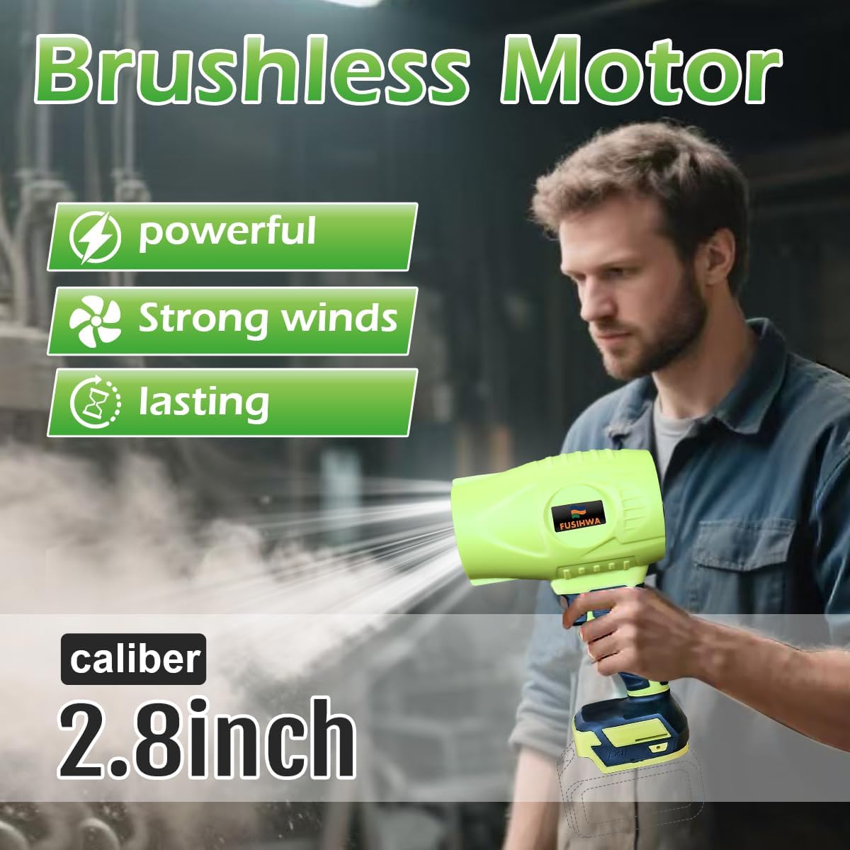 Mini Cordless Leaf Blower Compatible with Makita Battery, Electric Cordless Small Leaf Blower for Lawn Care, Patio, Car Dryer, Blowing Leaves and Dust,Battery Powered,Tiny Green(No Battery/Charger)