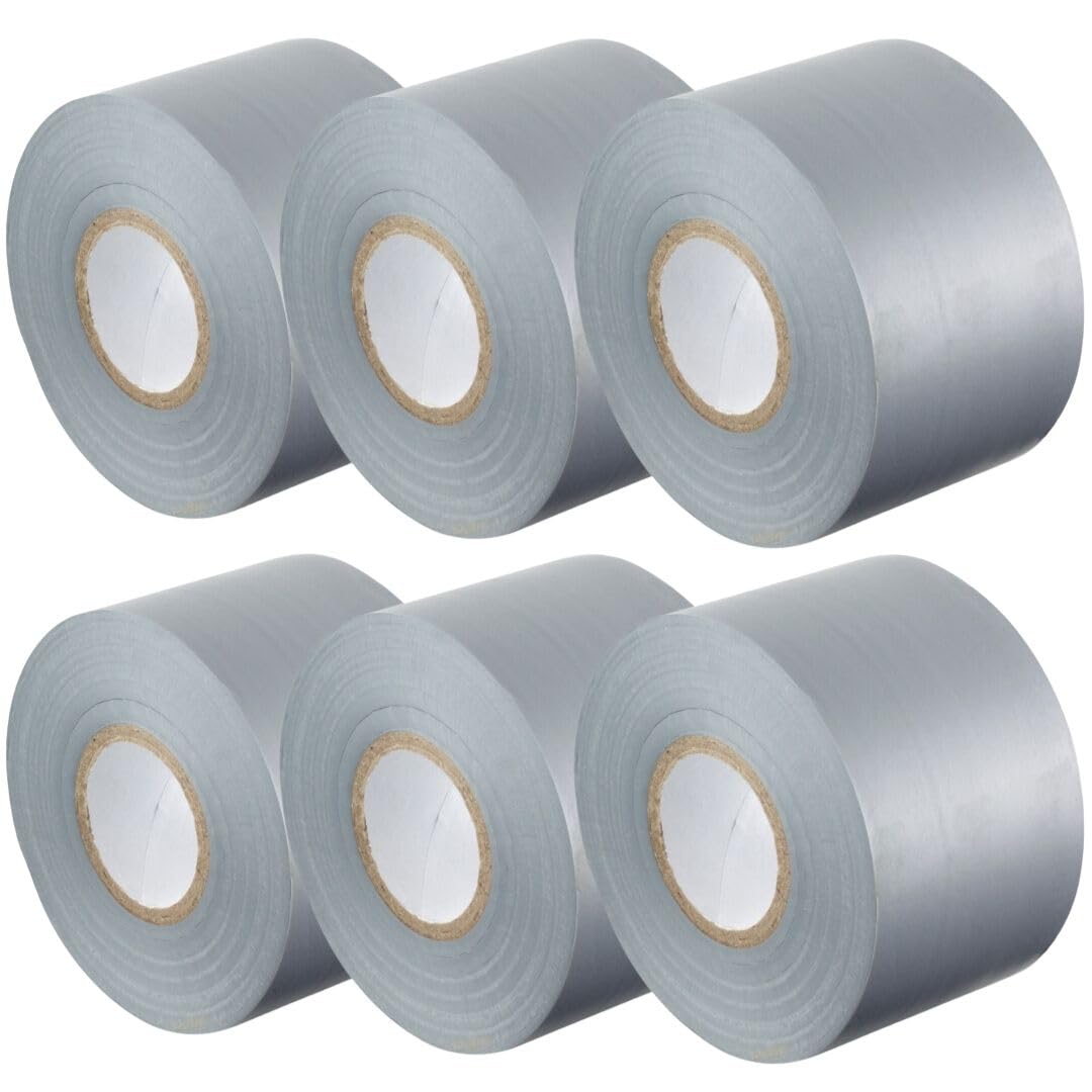 Gocableties Grey Wide Electrical Tape, 50mm x 33m, 2" Strong Self-Adhesive PVC Insulation Tape for Insulating, Repairing and Protecting Electrical Wires, 6 Rolls