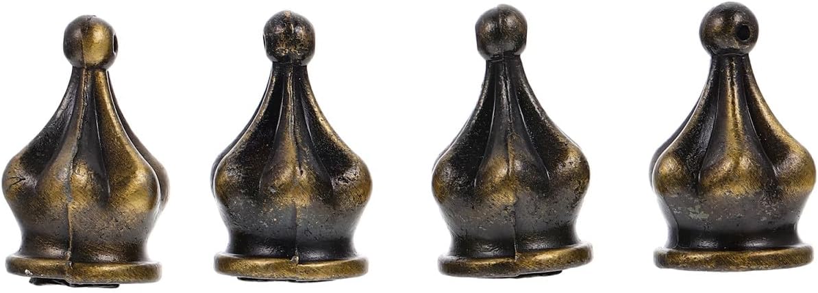 4pcs Finials for Floor and Table Lamps Stylish Decorative Caps for Lamp Shades Antique Finish for Home Lighting Upgrades