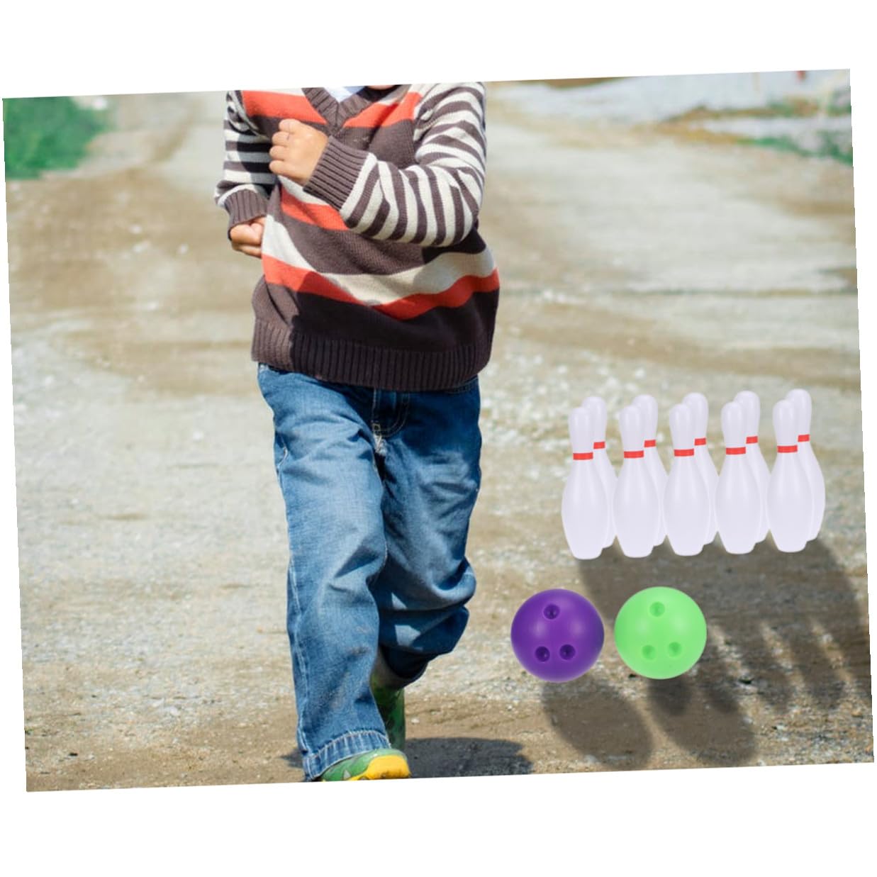 ERINGOGO Jeu de Bowling en Plein Air pour Garçon et Filles 12 Pièces en Plastique Blanc, Set de Grosse Taille pour Jeux Sportifs Éducatifs en Intérieur et Extérieur